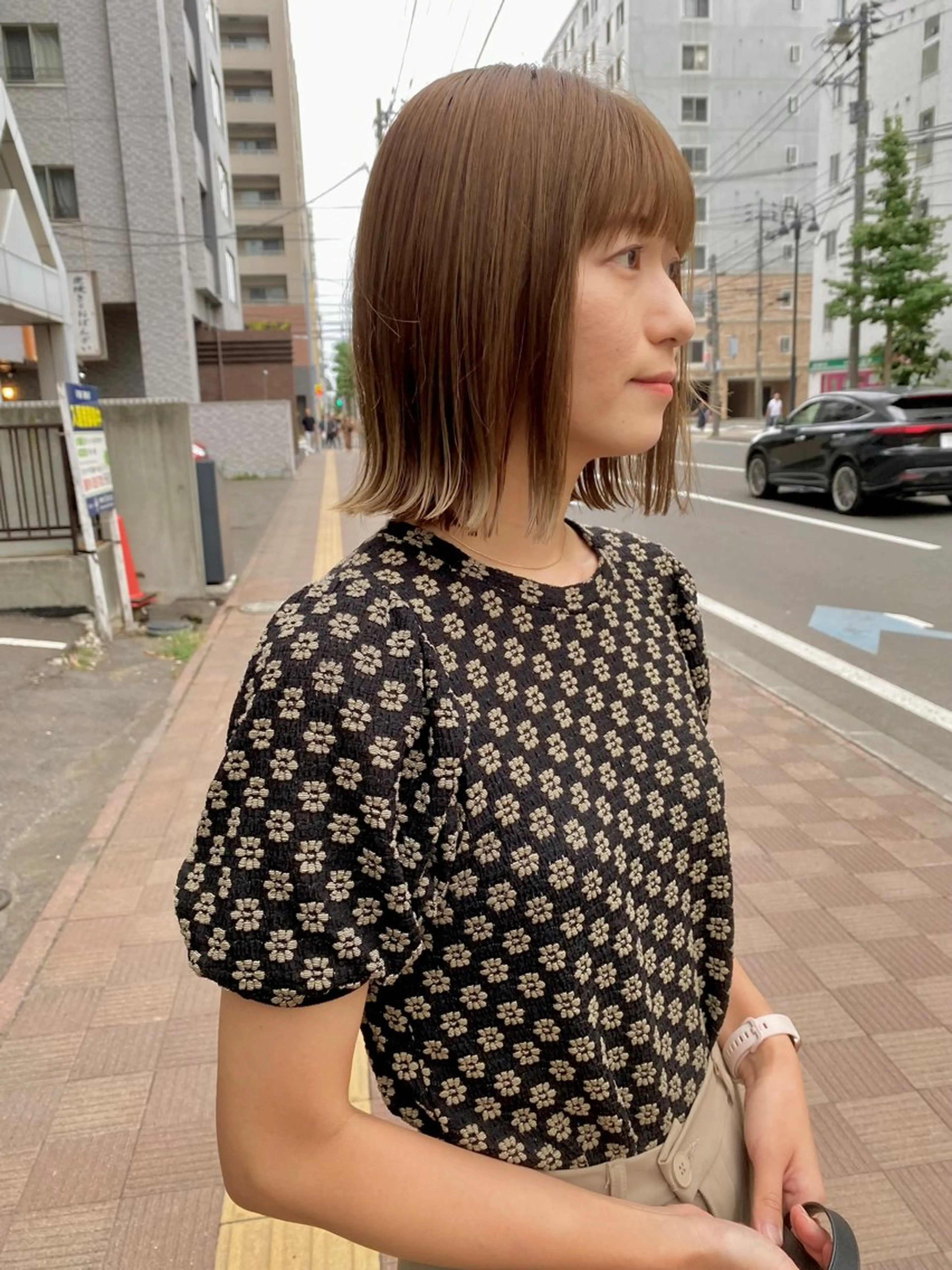 ショート カラー ボブ 外ハネヘア カット ヘアカラー トリートメント ZEEN所属・東田 恋のヘアスタイル
