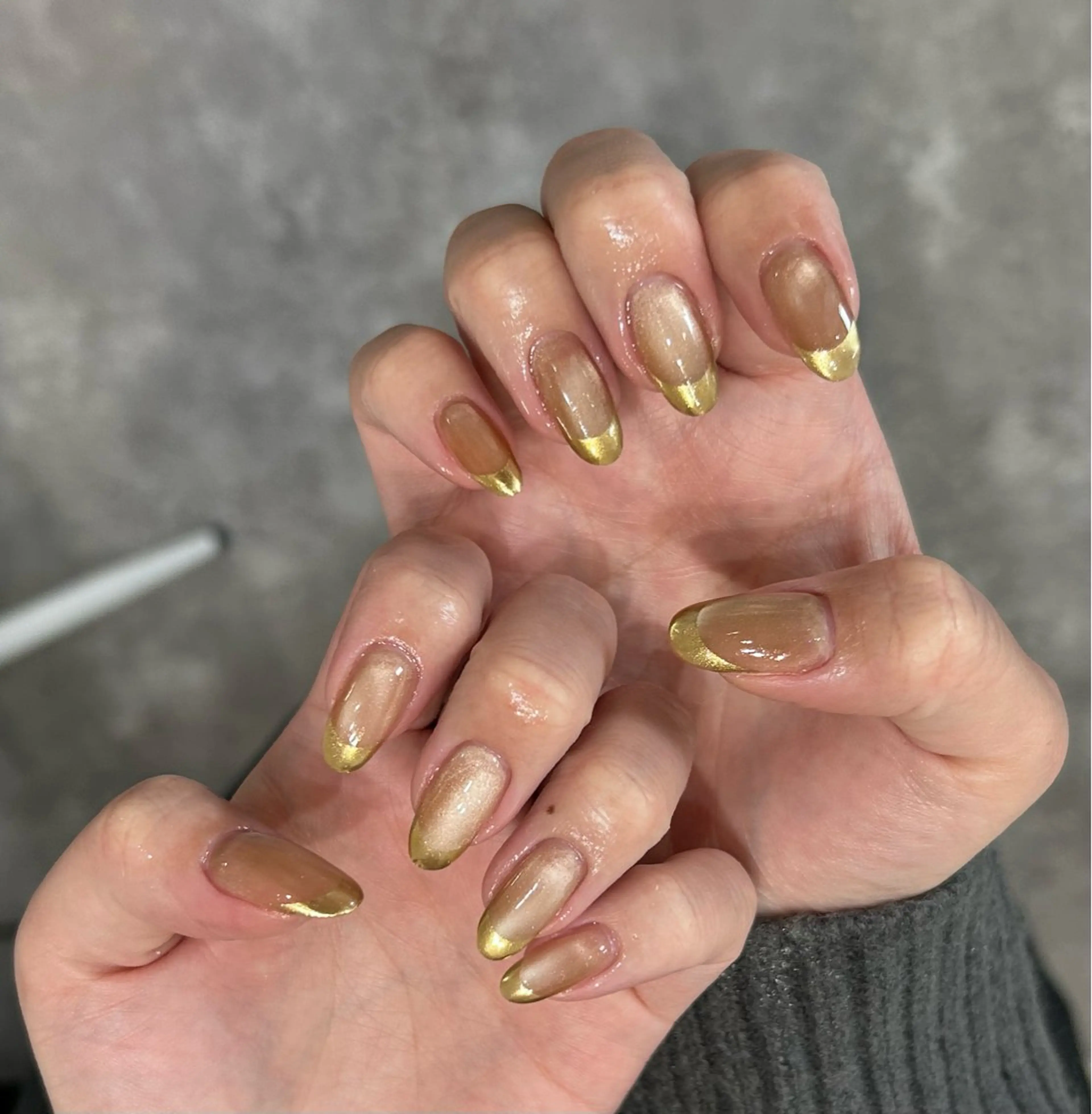 ネイル フレンチネイル ミラーネイル Ray. byCharmeのネイルデザイン