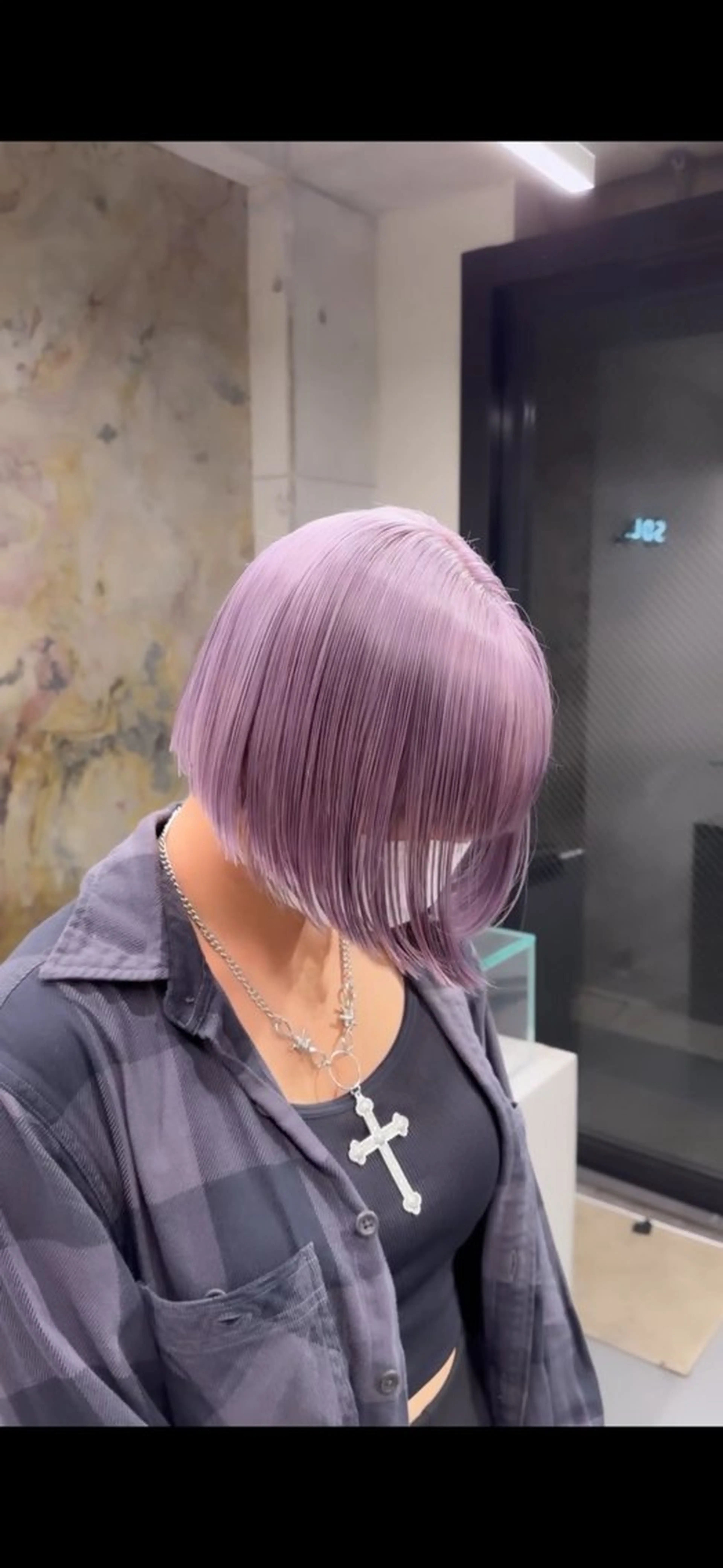 ショート ピンクラベンダー パープルカラー トリートメント SOL.所属・ハイトーンカラー/デ ザインカラー中川竜斗のヘアスタイル