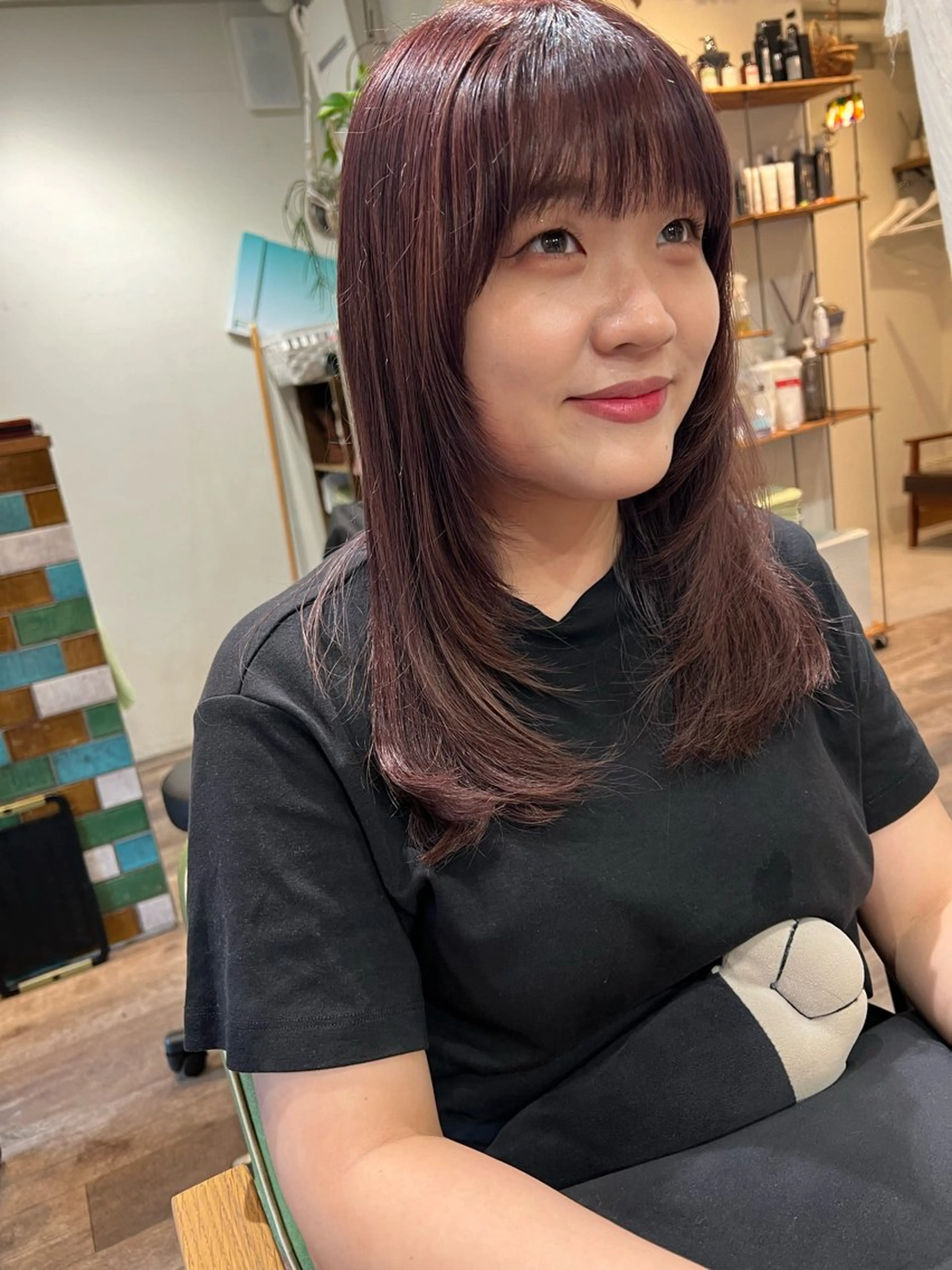 セミロング カラー レイヤーカット カット ヘアカラー トリートメント カラーパティシエ facce🌼ikoのヘアスタイル
