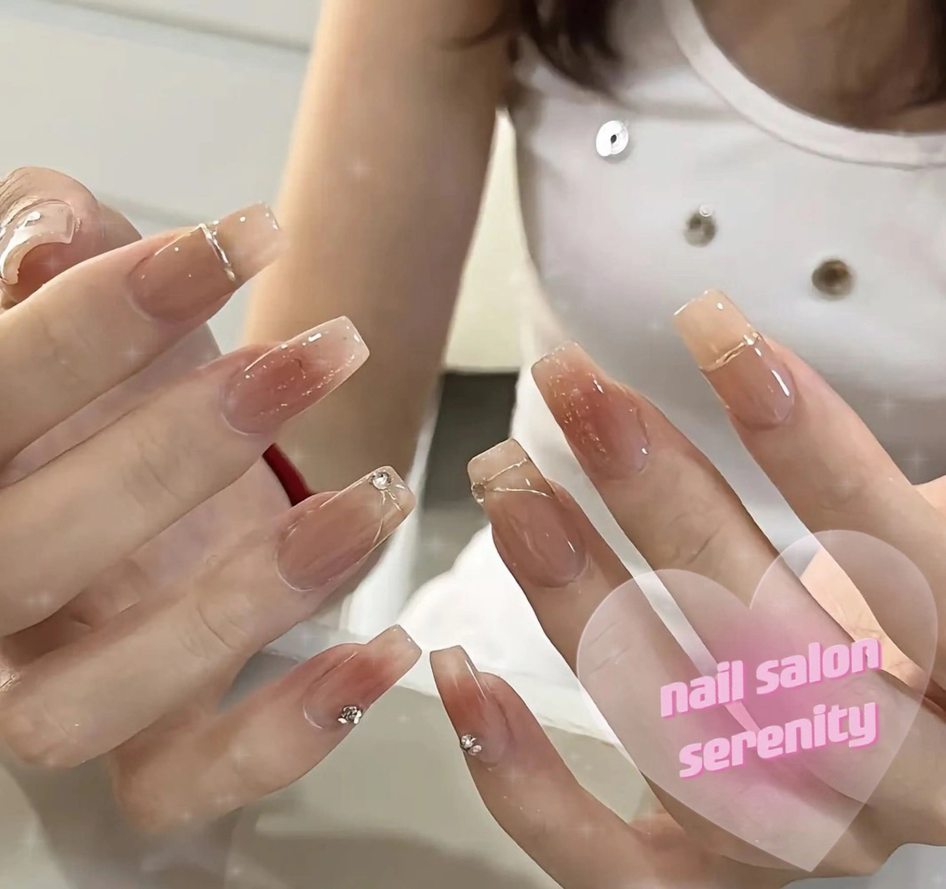 ネイル ハンドネイル ハンドケア ✨Serenity ワンホンネイルのネイルデザイン