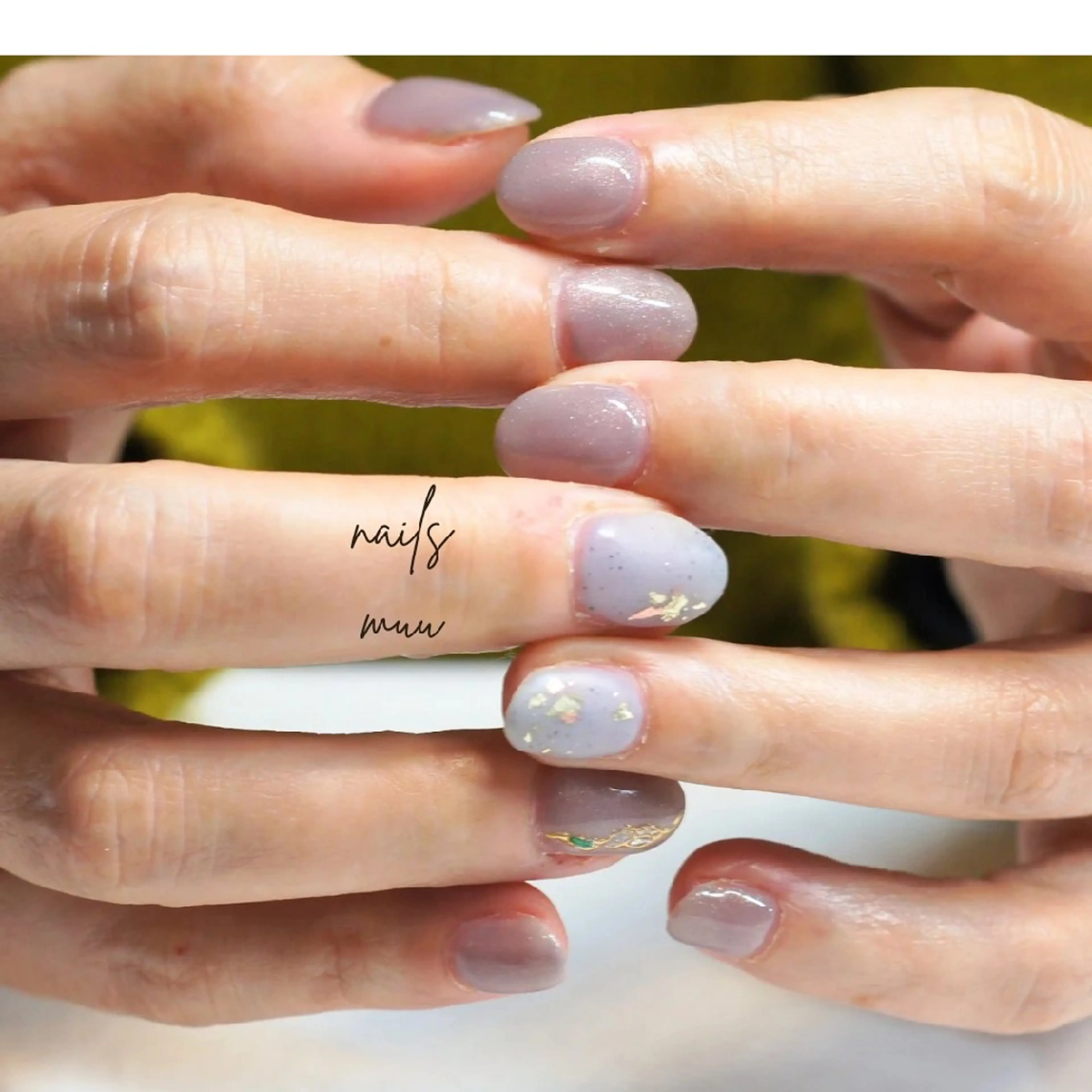 ネイル ブルー 春ネイル ハンドネイル nails muu まゆのネイルデザイン