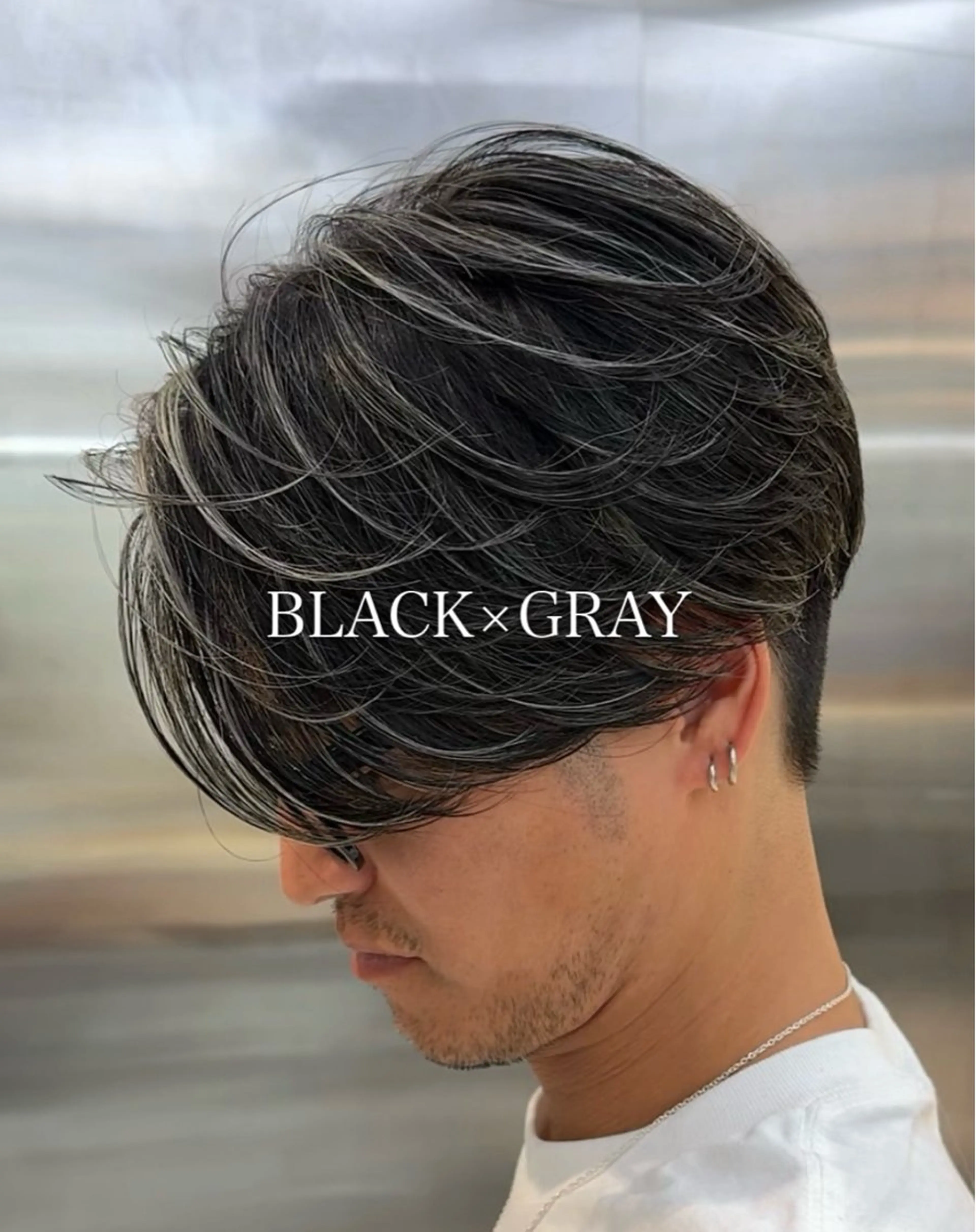 メンズ メンズハイライト メンズメッシュ カット ヘアカラー 白髪ぼかしメッシュ/ 大人メッシュ/ゆうとのヘアスタイル