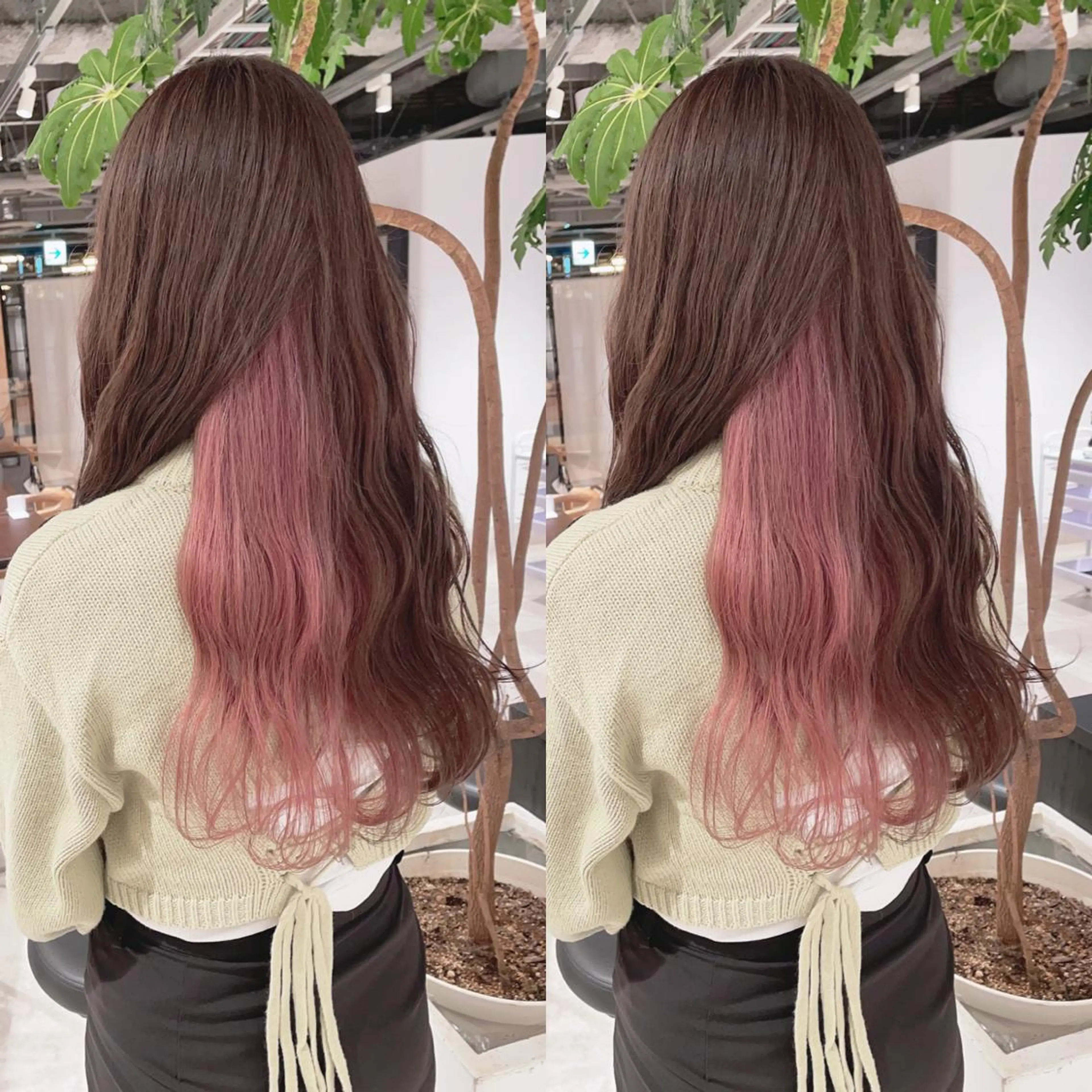 ロング カラー ブリーチ インナーカラー ヘアカラー トリートメント 渋谷:インナーカラー ／🍒エリカ🍒のヘアスタイル