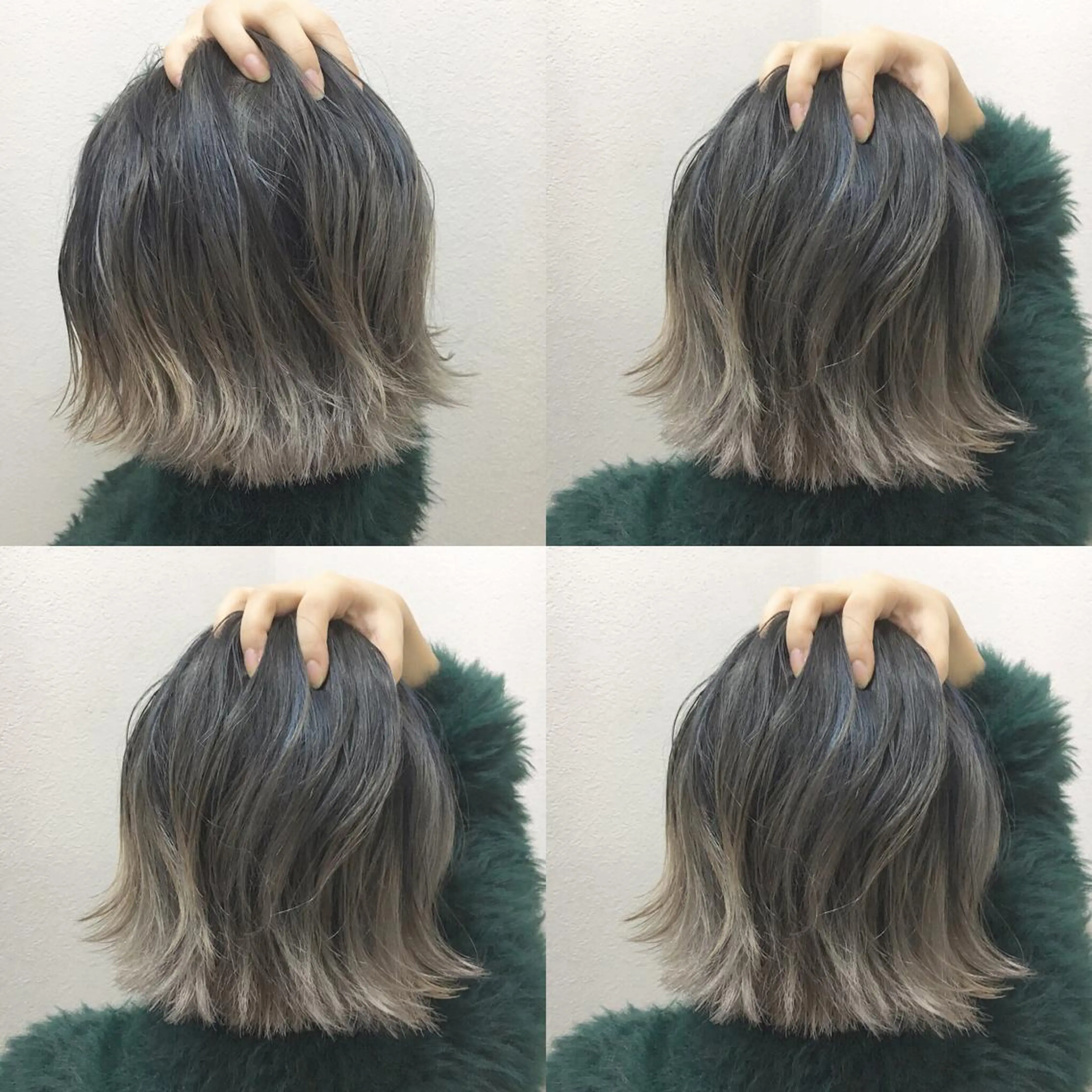 ショート カラー ブリーチ グレージュ シルバー JIL BLAN 京都のヘアスタイル