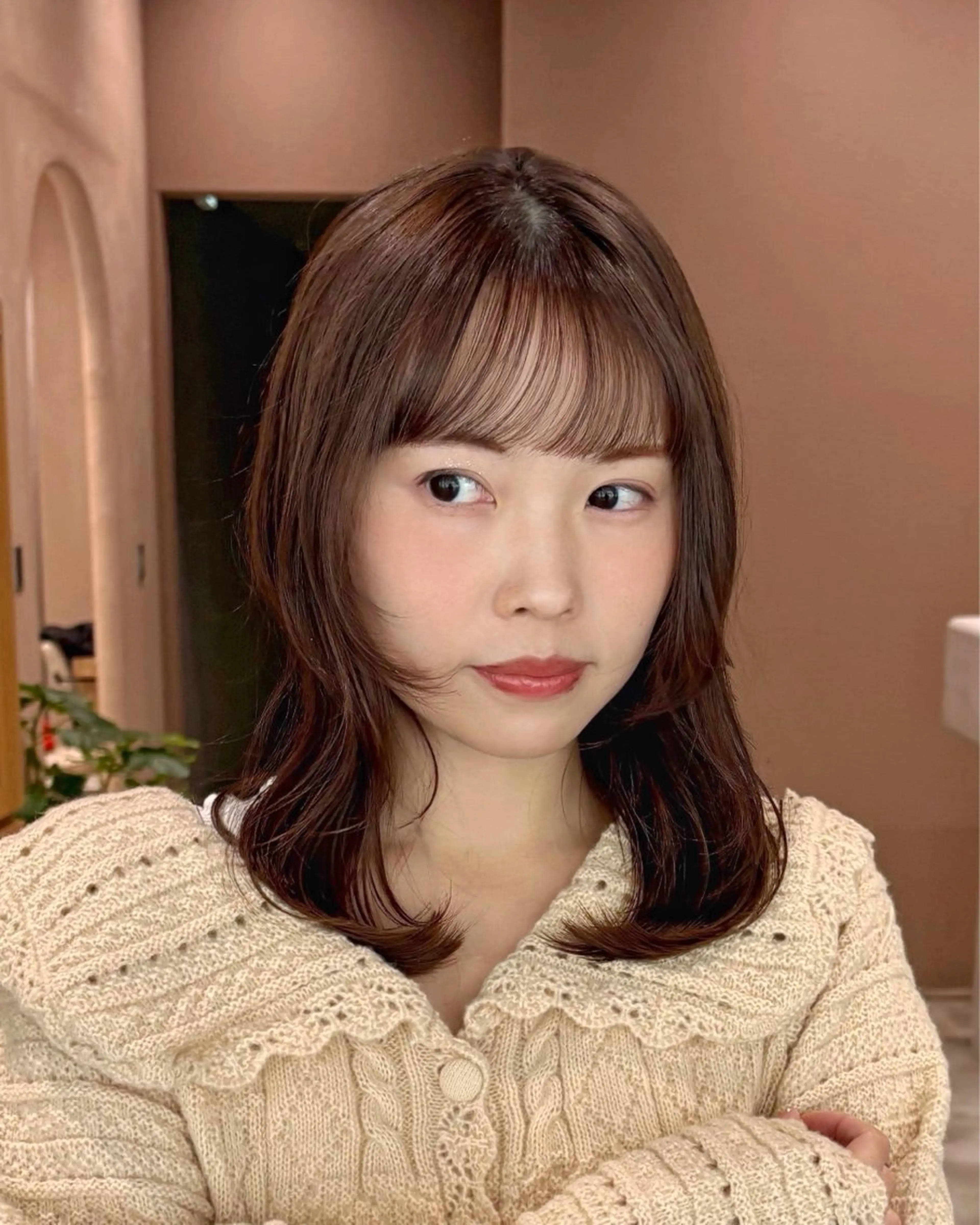 ミディアム ヘアカラー トリートメント 🍏あおい 🍏 似合わせカラーのヘアスタイル