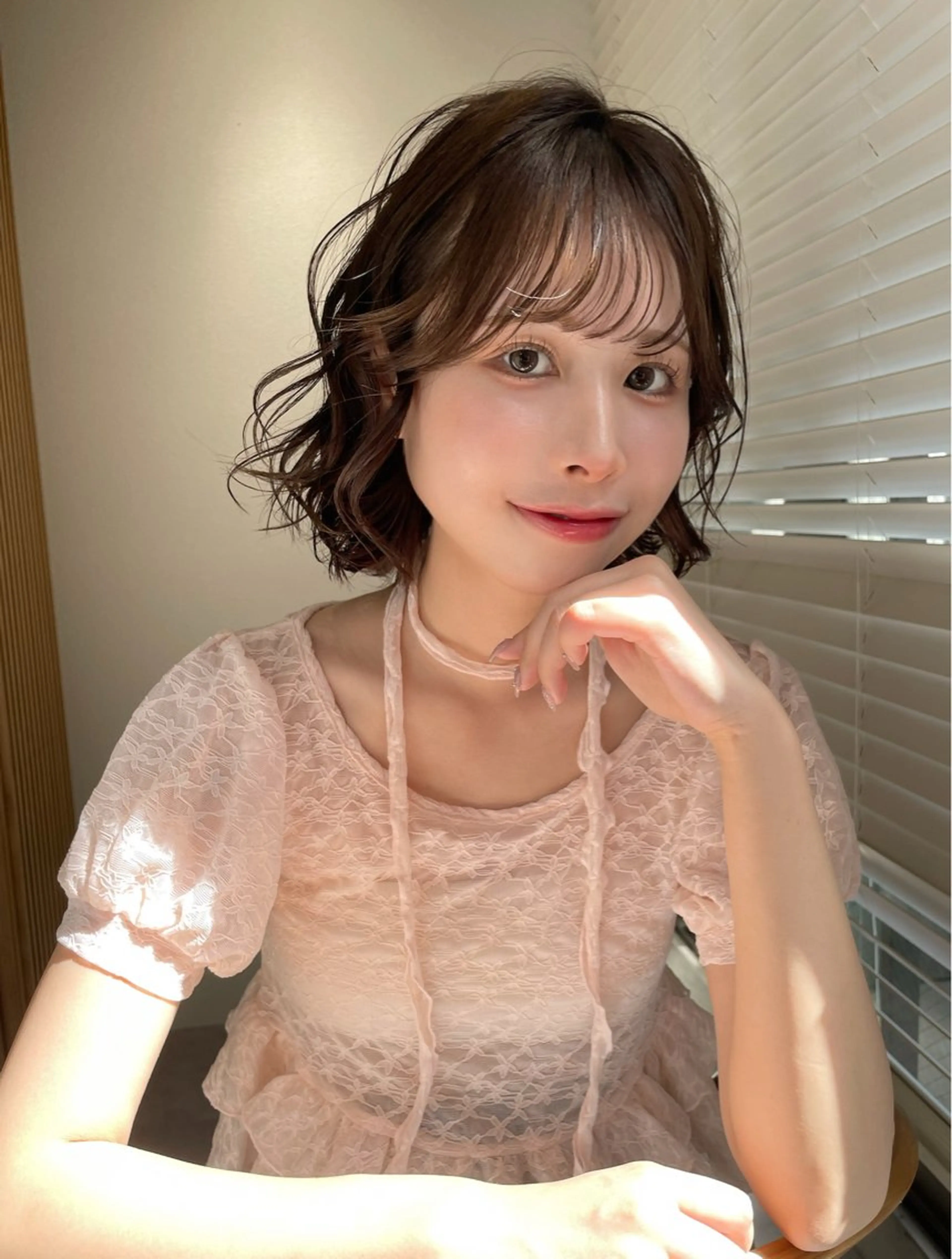 カラー パーマ レイヤー/暖色カラー /パーマ/落合 歩夢のヘアスタイル