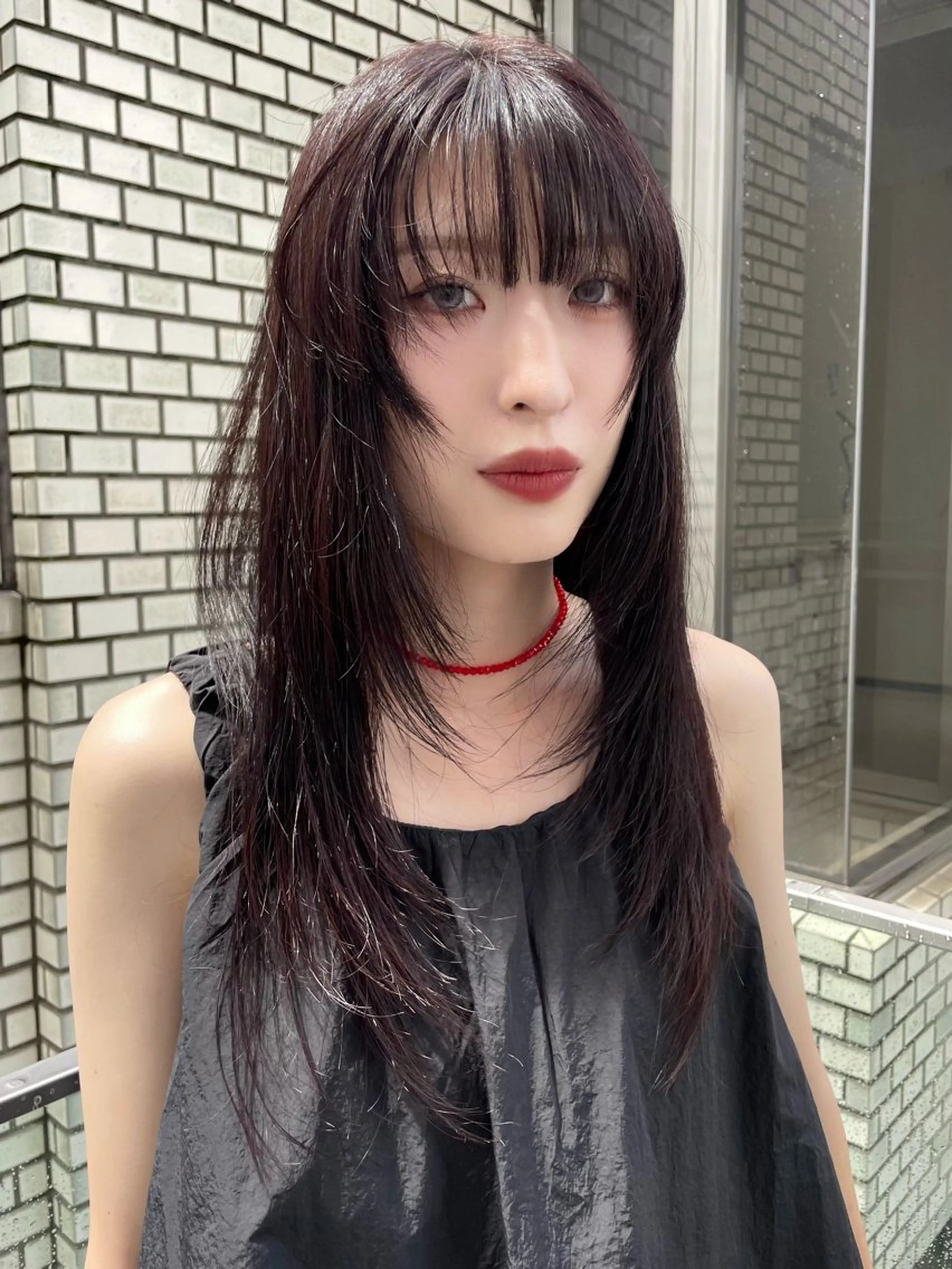 セミロング カラー ブリーチ ブリーチなしカラー レッドカラー レイヤーカット シャギー stén所属・stén/kana /中明度カラーのヘアスタイル