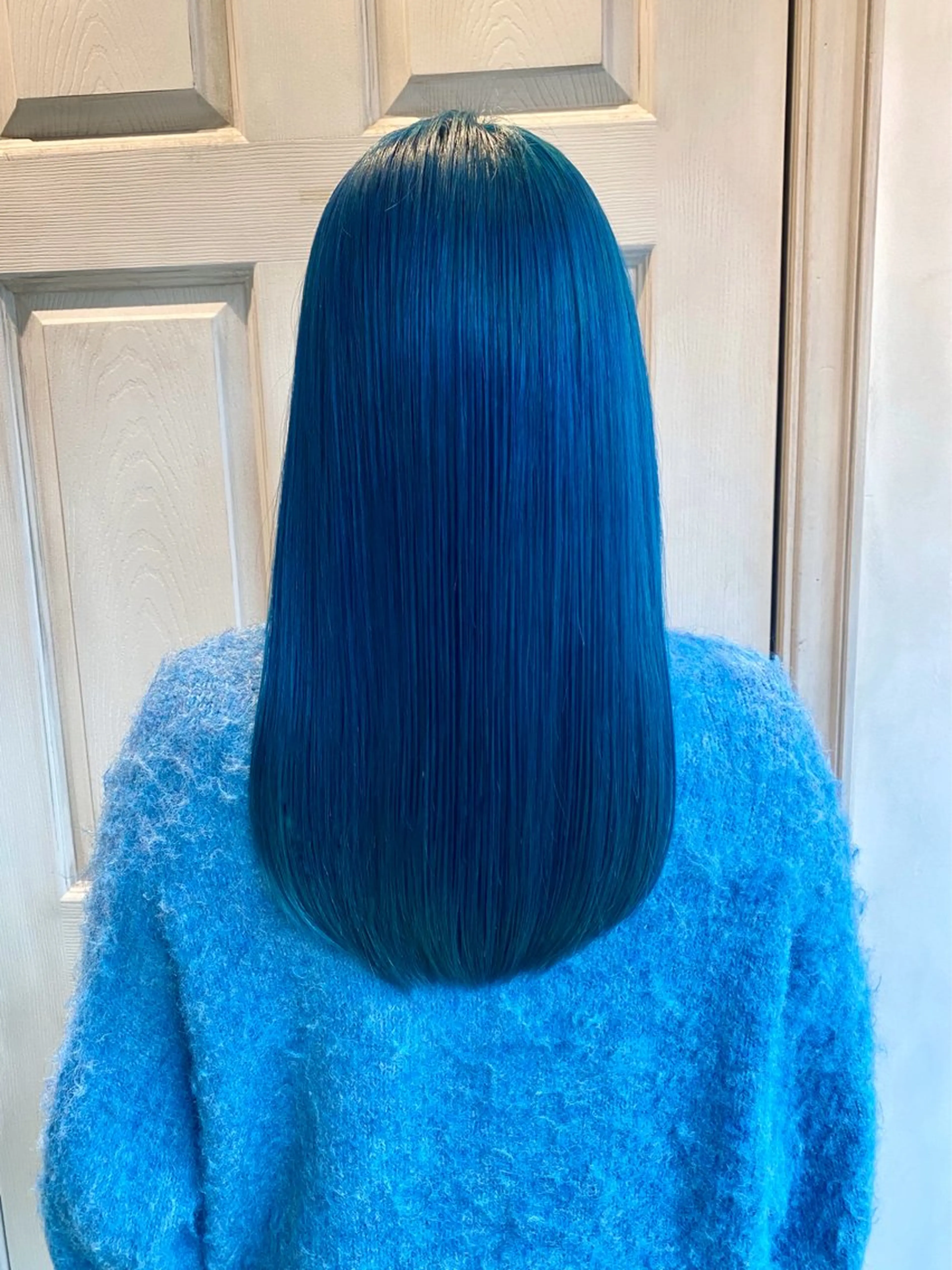 ロング カラー ブルーカラー ヘアカラー トリートメント 千 田のヘアスタイル