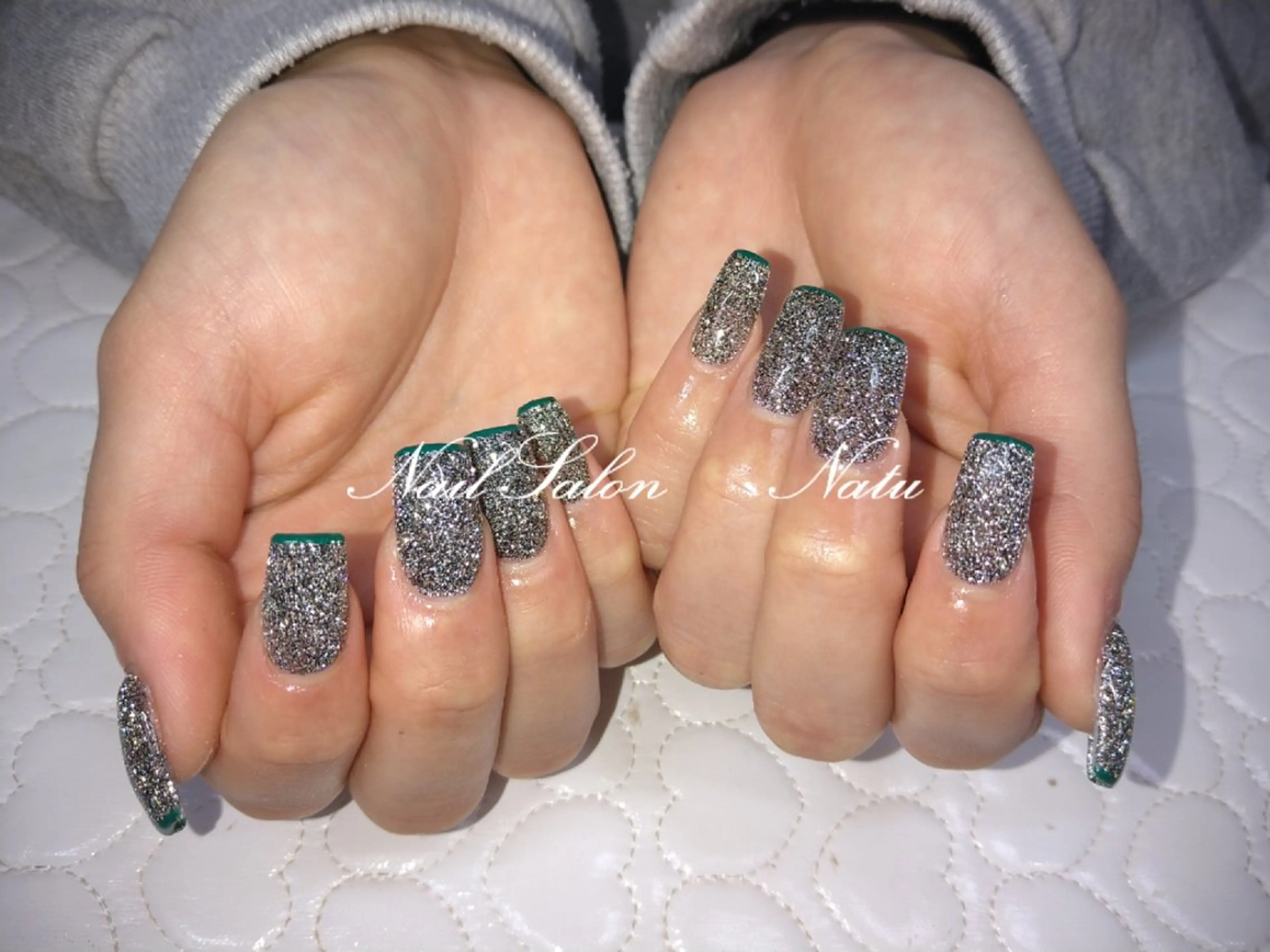 ネイル 長さ出し フラッシュネイル フレンチネイル スクエアネイル nailsalon　 Natuのネイルデザイン