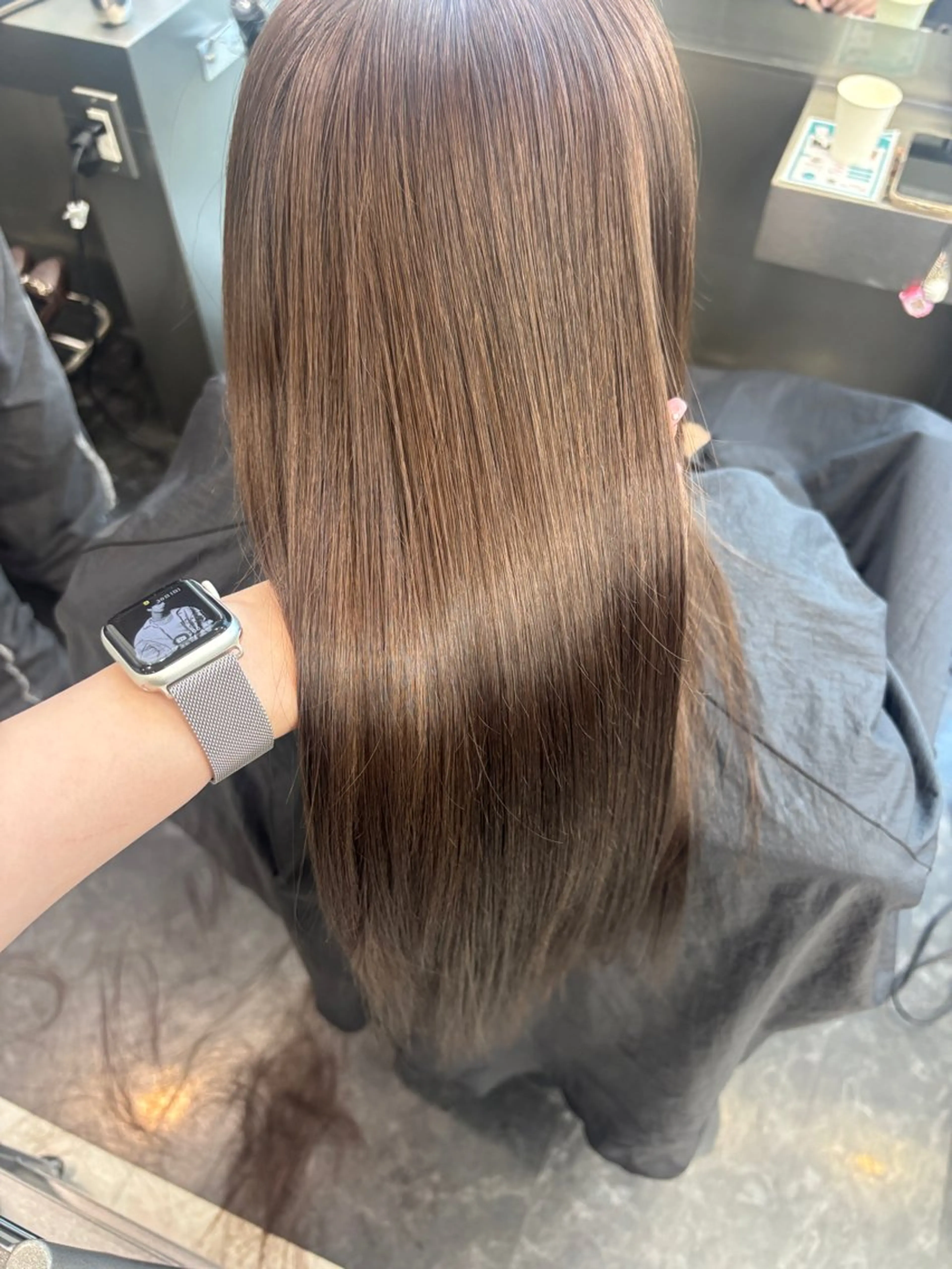 ロング カラー ヘアアレンジ ヘアカラー トリートメント ヘアセット ミルクティー/ピンク カラー/ みう🎀のヘアスタイル