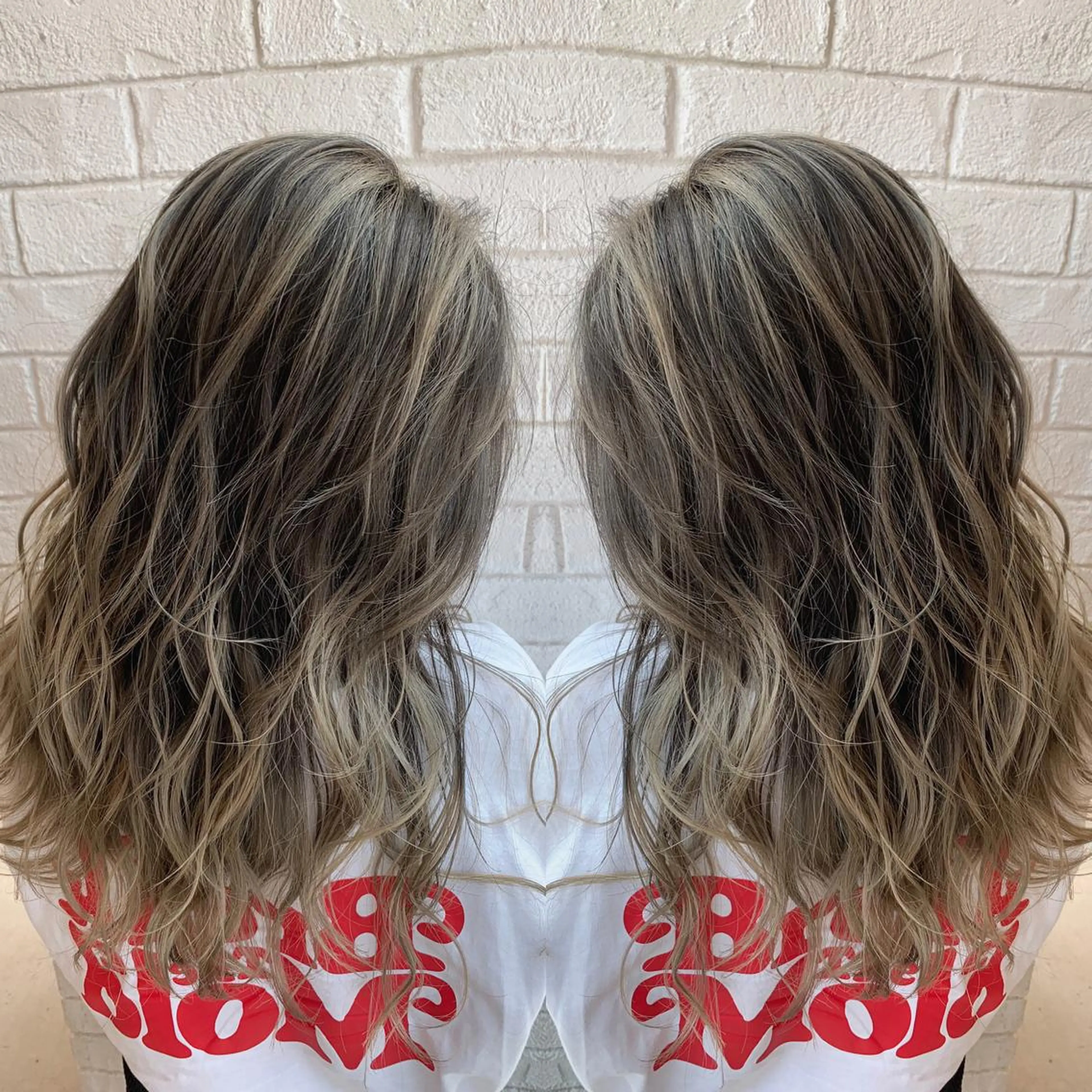 ロング カラー バレイヤージュ ブリーチ レイヤーカット t.a.g所属・韓国レイヤー×艶髪 ハイトーンRyukiのヘアスタイル