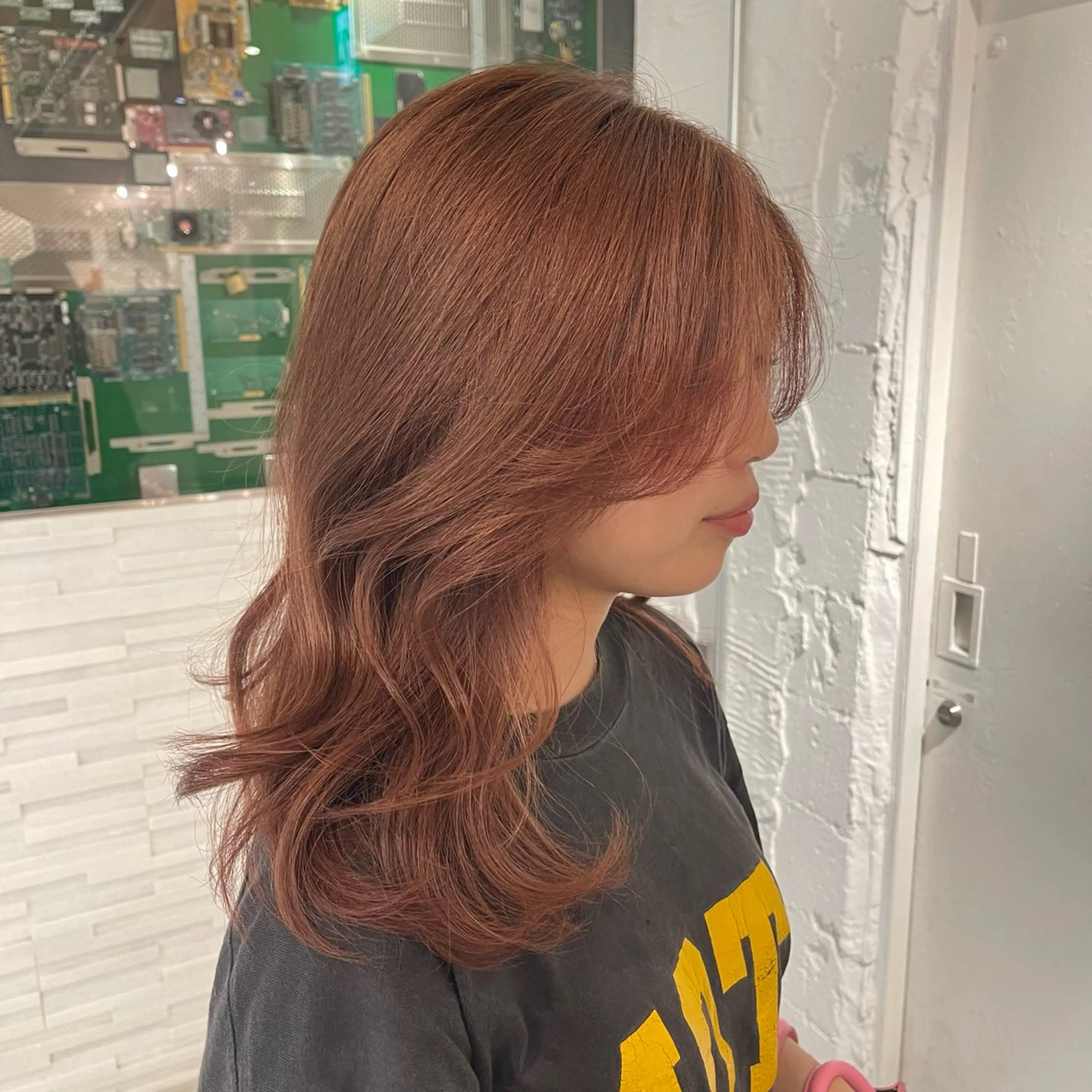 ミディアム カラー ヘアカラー トリートメント lunty miichiのヘアスタイル