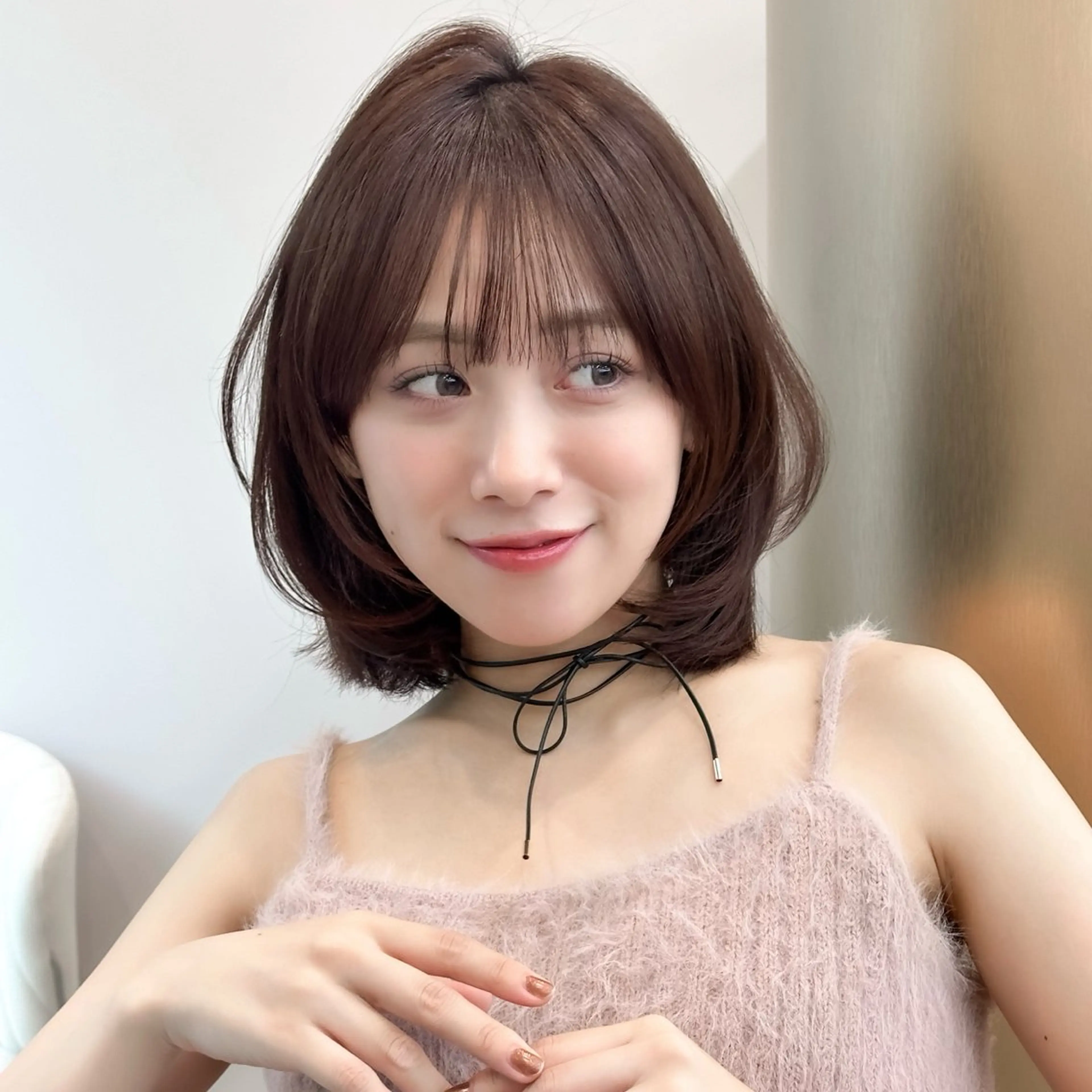 ミディアム カット ヘアカラー トリートメント 縮毛矯正/韓国ヘア /レイヤー🎀ミズキのヘアスタイル