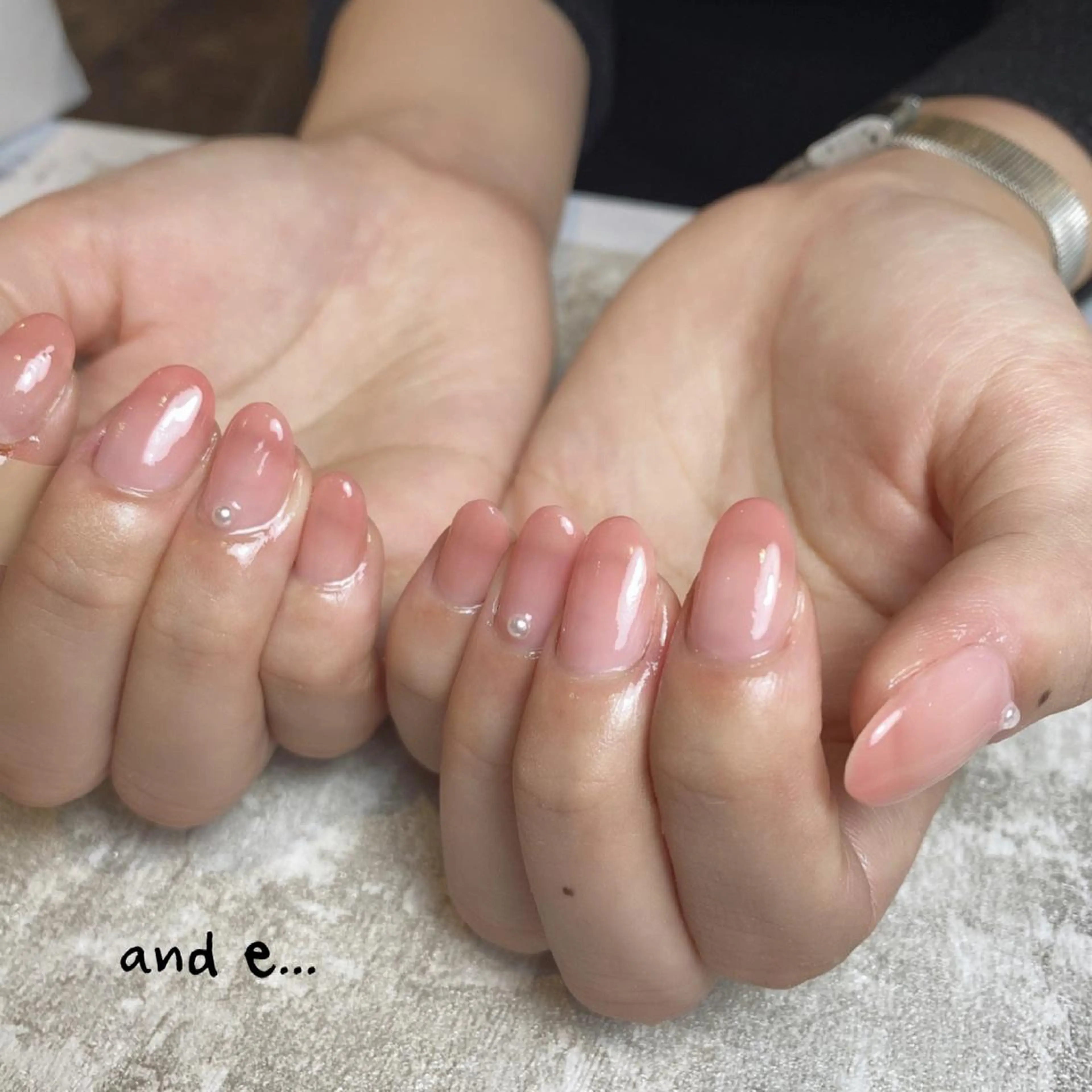 ネイル クリアネイル ラメ(グリッター) ミラーネイル ニュアンスネイル オフィスネイル nailsalon mur.のネイルデザイン