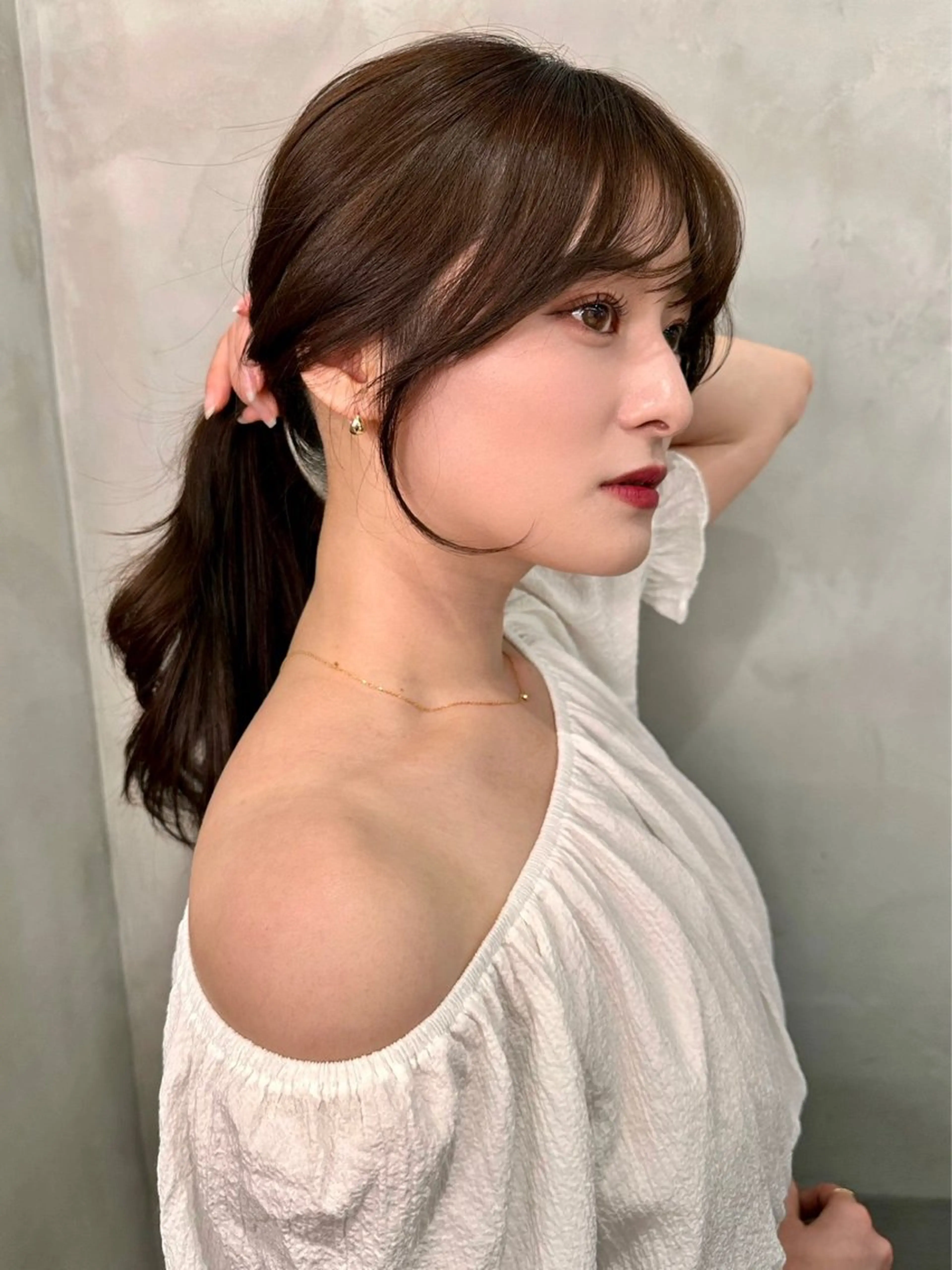 ミディアム カラー ヘアアレンジ ボブ 顔周りカット 韓国風ヘア レイヤーカット ショート特化/ 似合わせカット/高津のヘアスタイル