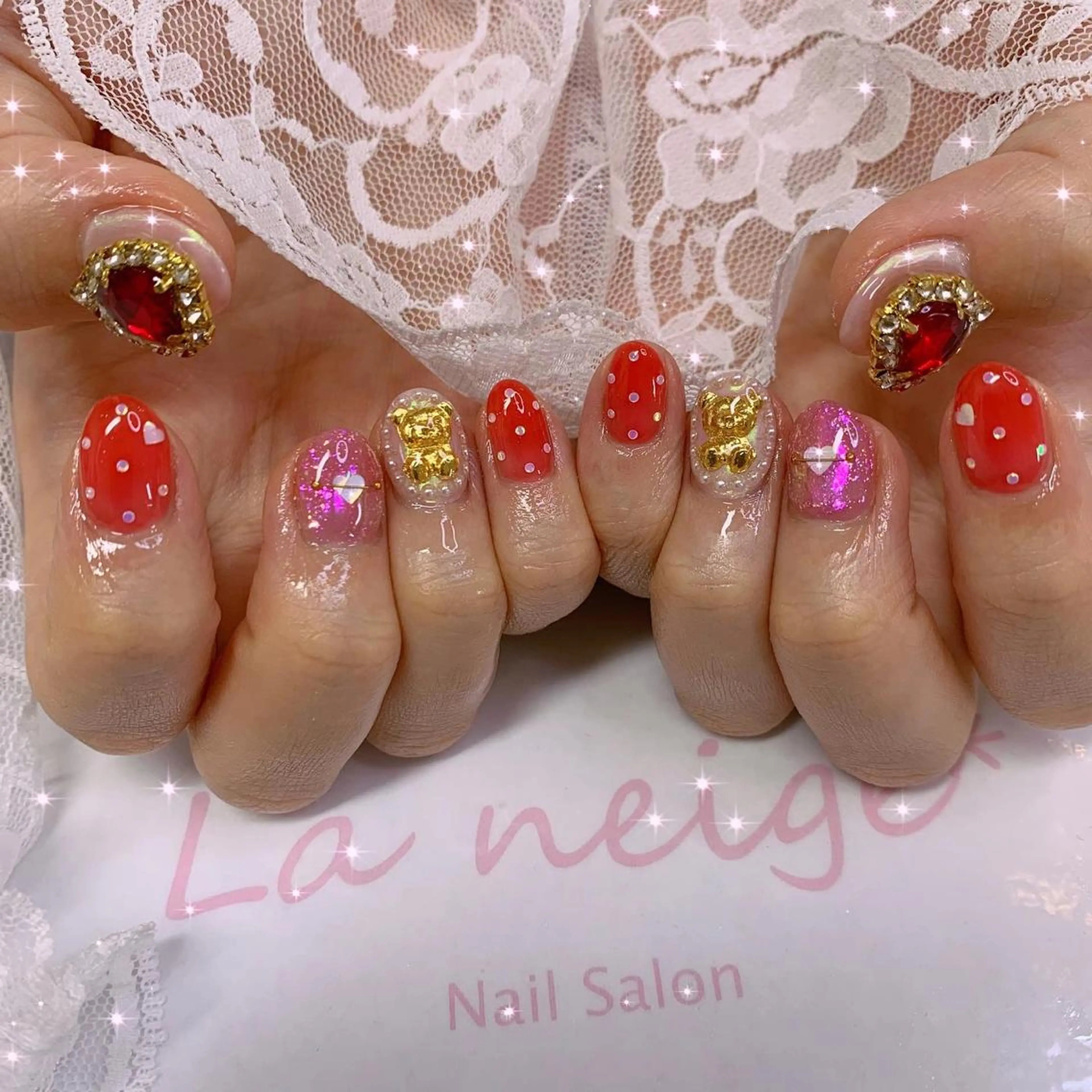 ネイル ハンドネイル La neige* yuki 🥯🍑のネイルデザイン