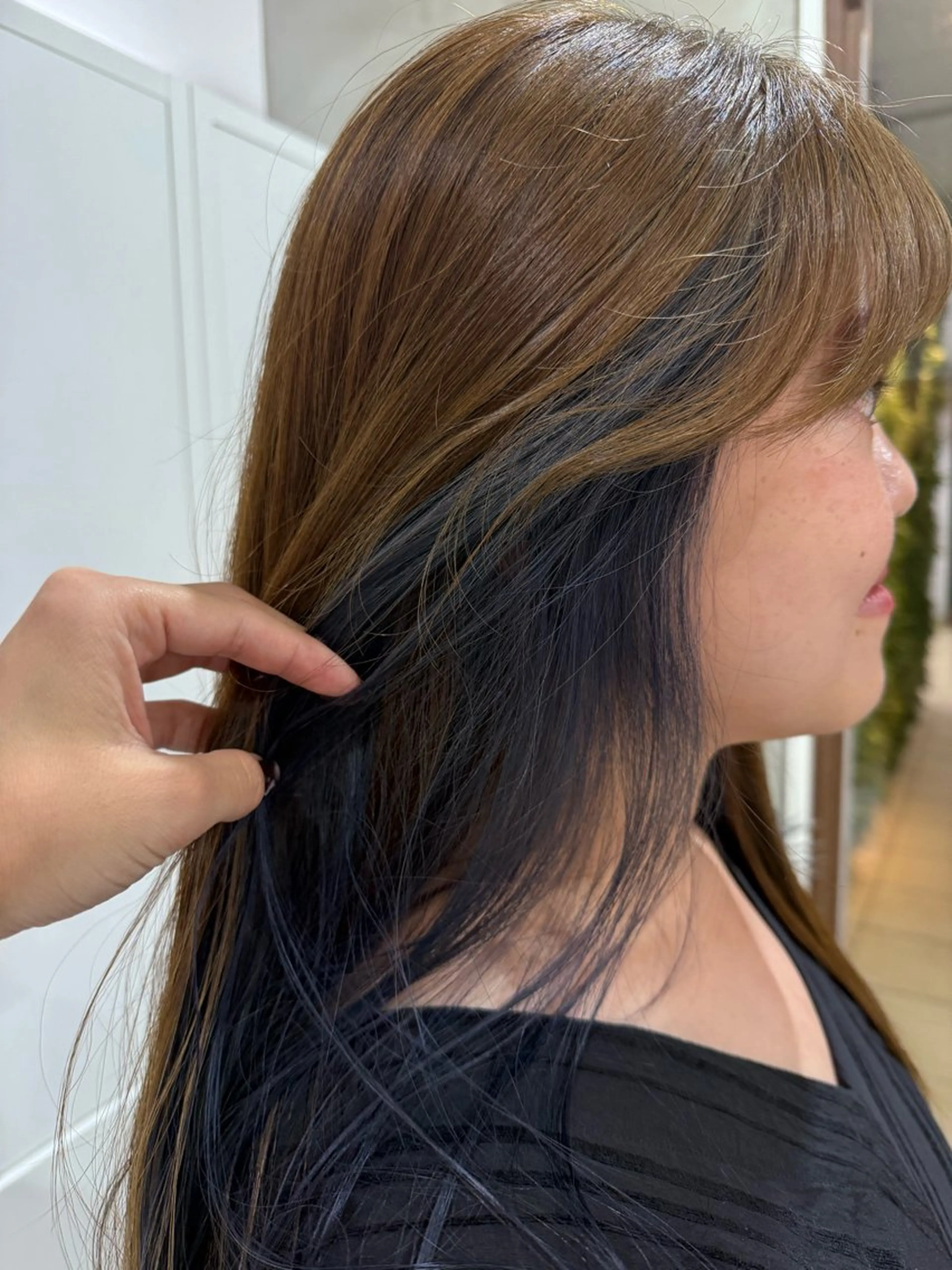 ロング カラー イヤリングカラー GRANDEUR焼津 村越 捺稀のヘアスタイル