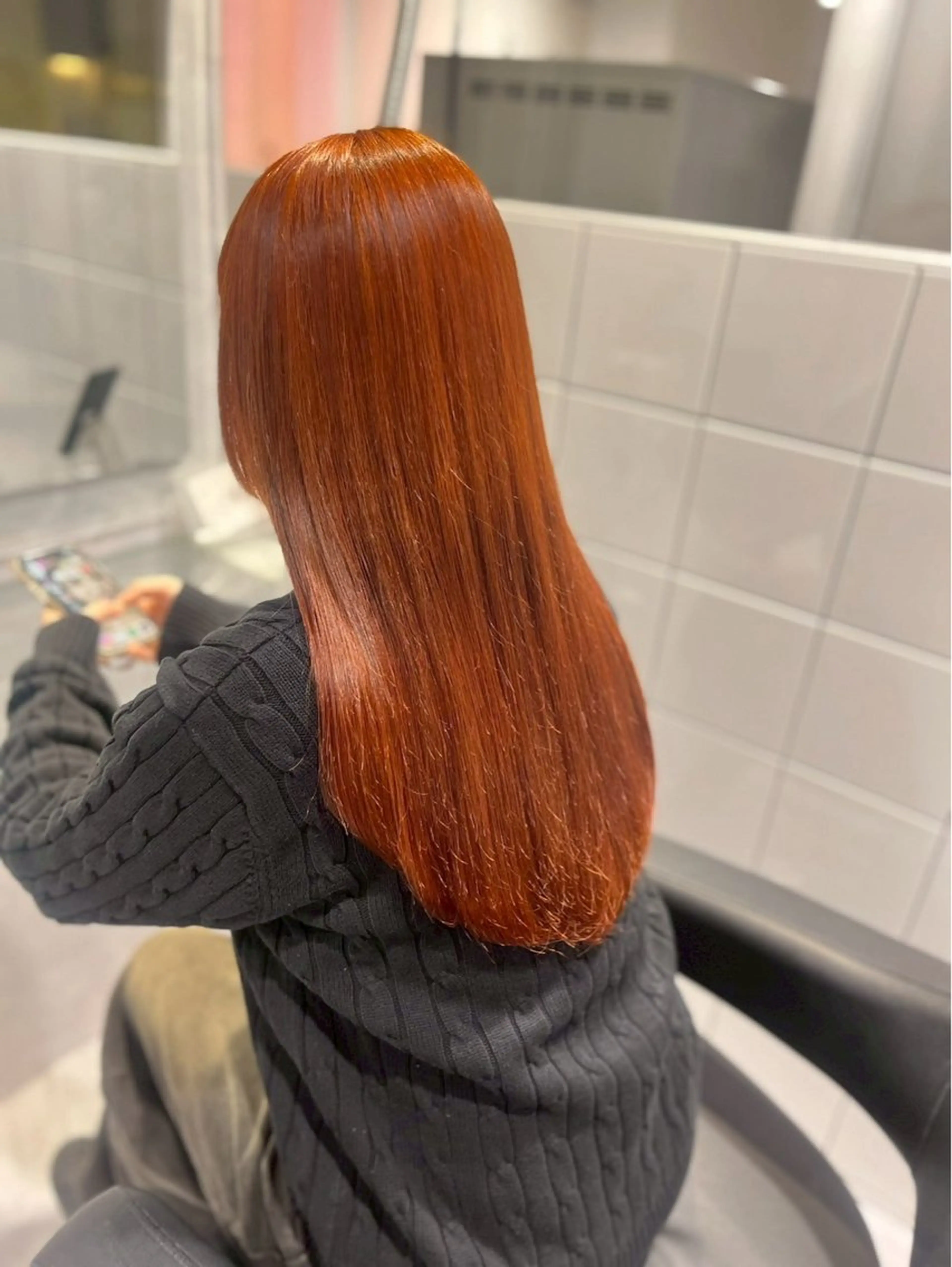 カラー ワンカラーでできる 暖色カラーゆいりのヘアスタイル