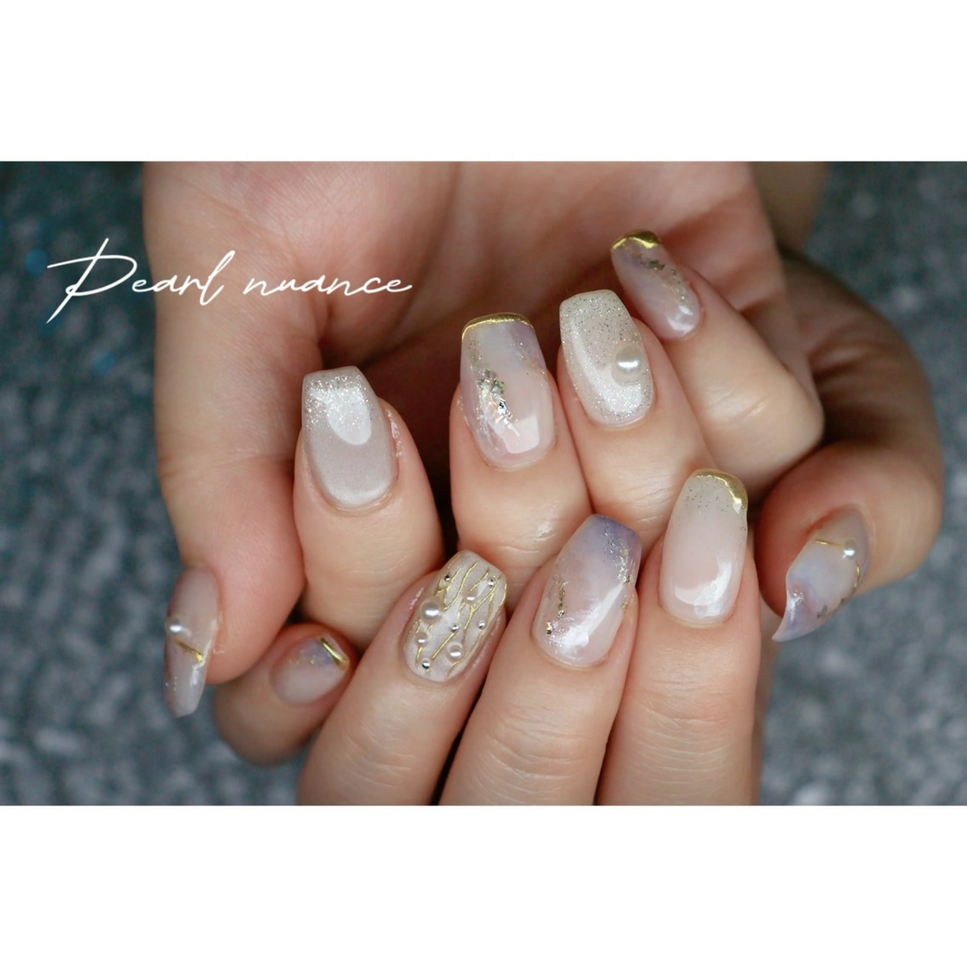 ネイル ブルー ニュアンスネイル ハンドネイル mapple nailのネイルデザイン