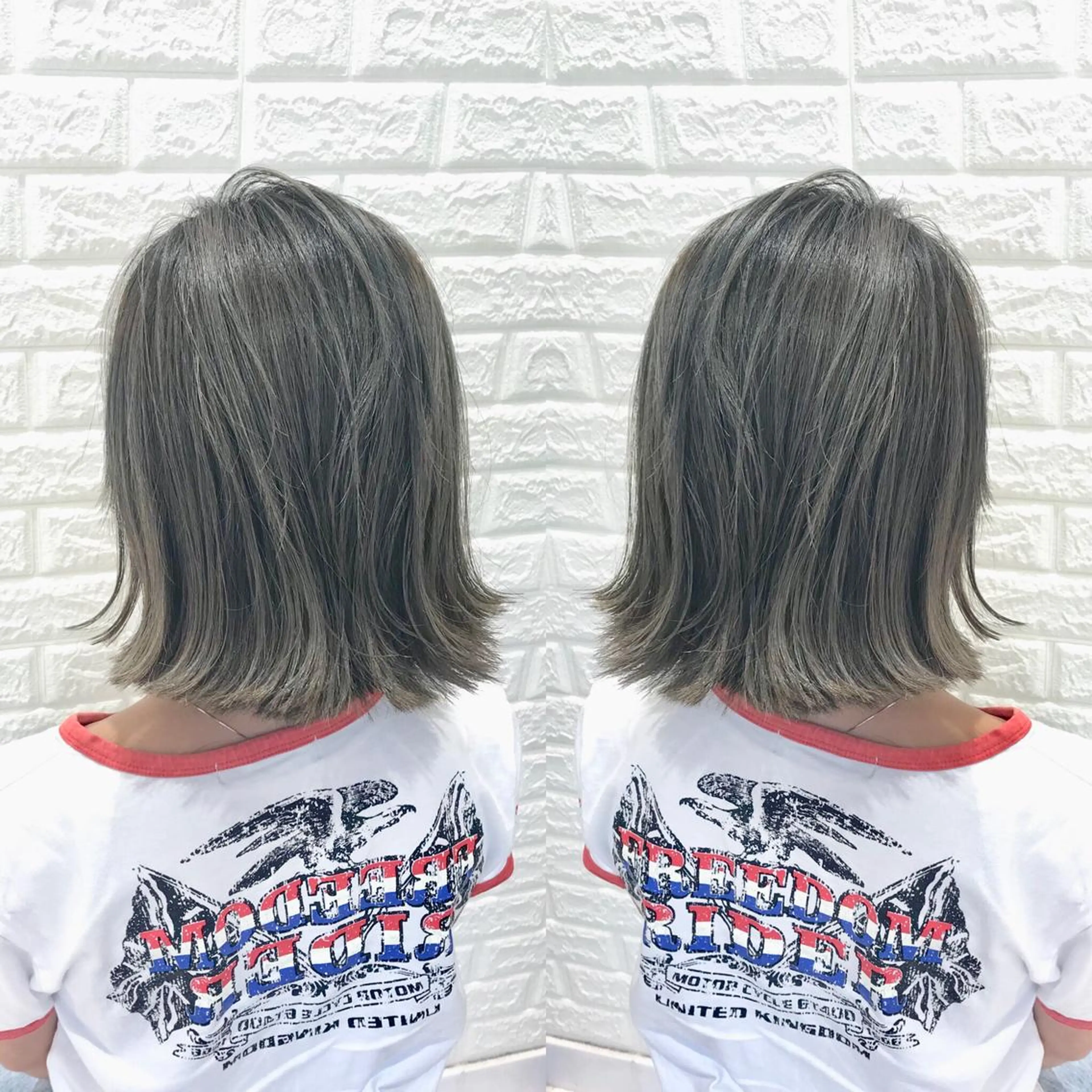 ショート カラー ブルーカラー ボブ 外ハネヘア カット トリートメント D.log 大和西大寺店所属・川崎 雅大のヘアスタイル