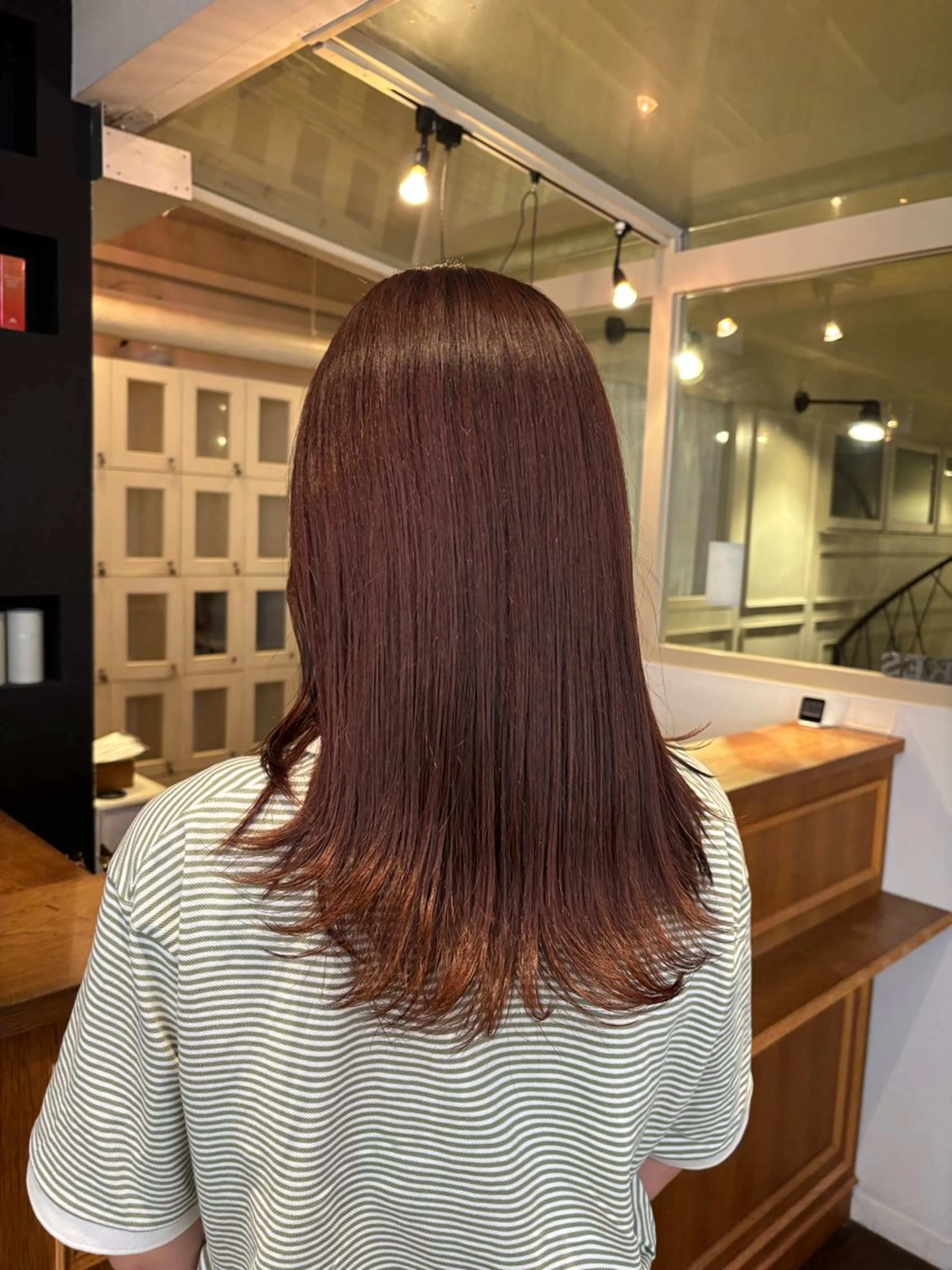 ロング カラー カット ヘアカラー くいた あやなのヘアスタイル