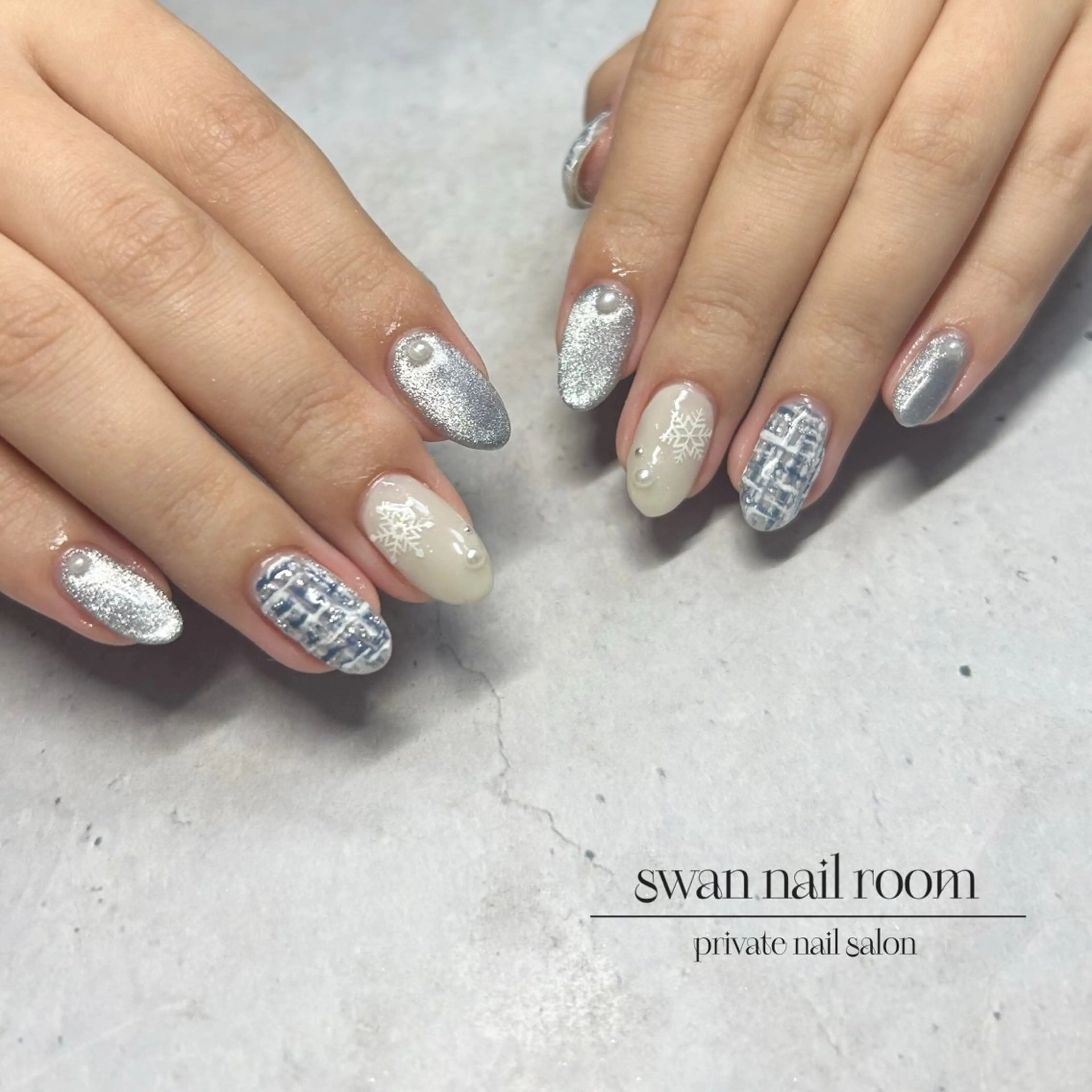 ネイル 冬ネイル ハンドネイル swan  nail room所属・swan nail roomのネイルデザイン
