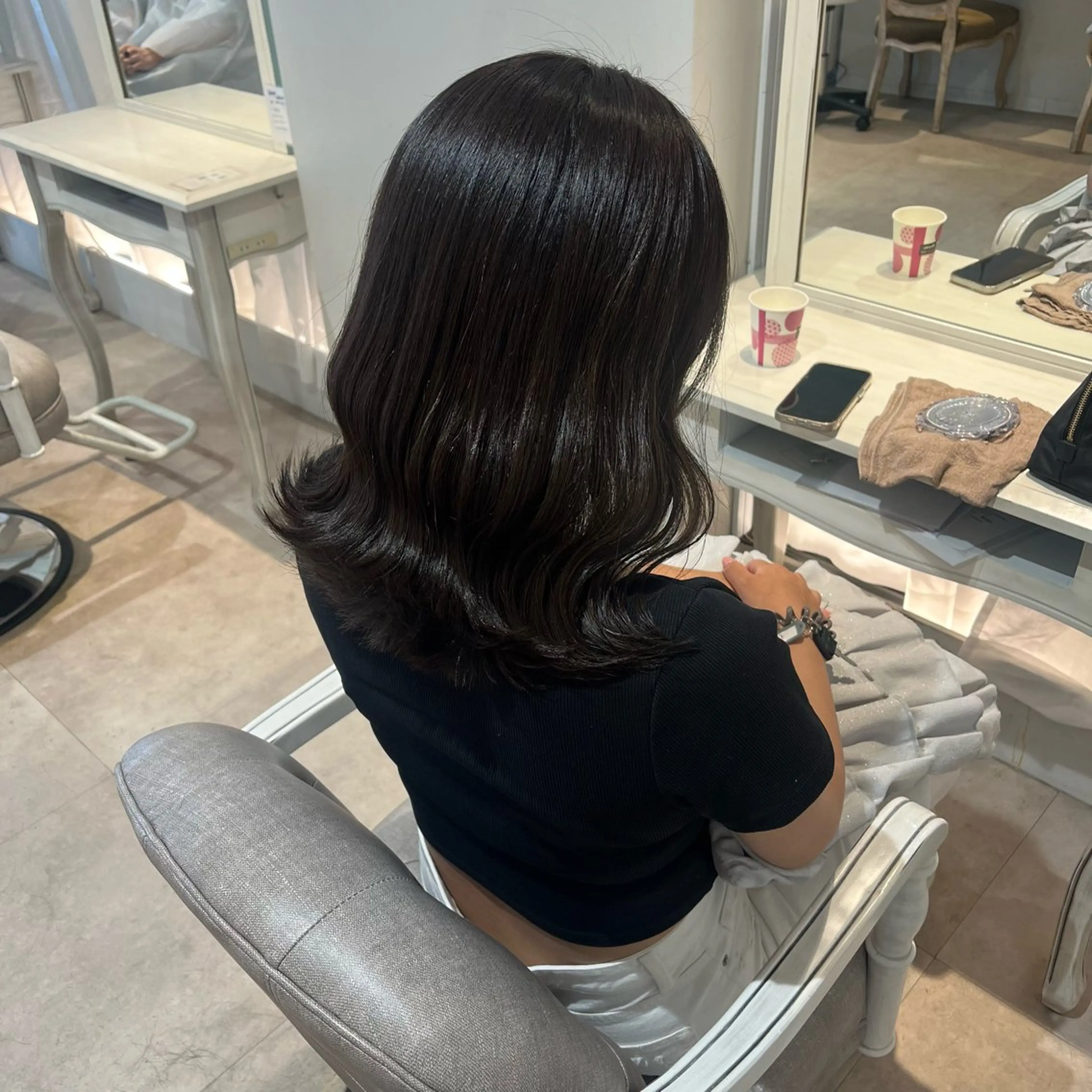 ミディアム カラー カット ヘアカラー トリートメント rio / CreBiA /名駅のヘアスタイル