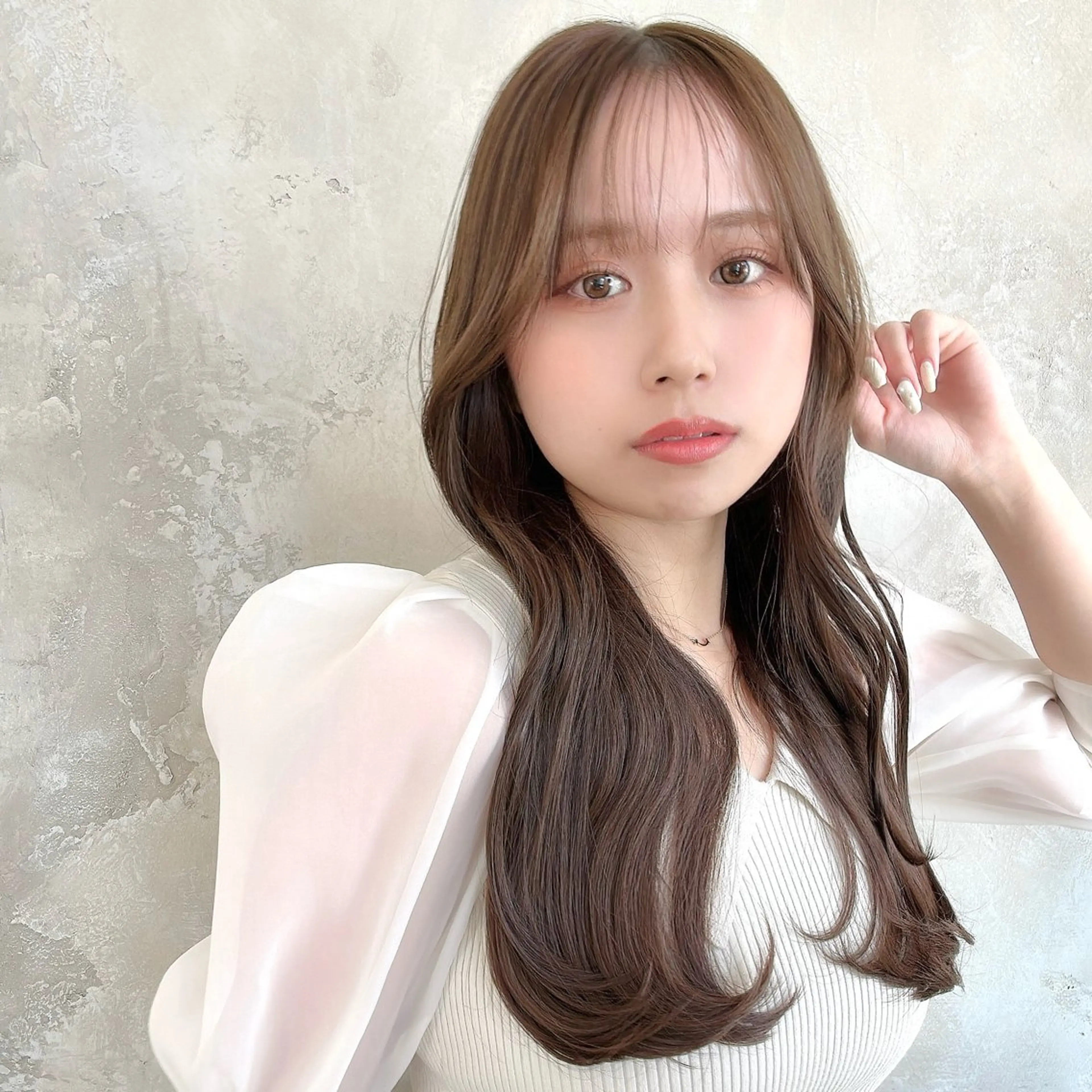 ロング カラー ベージュカラー 透明感カラー くびれヘア 顔周りカット ハイレイヤー カット ヘアカラー トリートメント 💫レイヤーカット 💫木原佑璃香のヘアスタイル