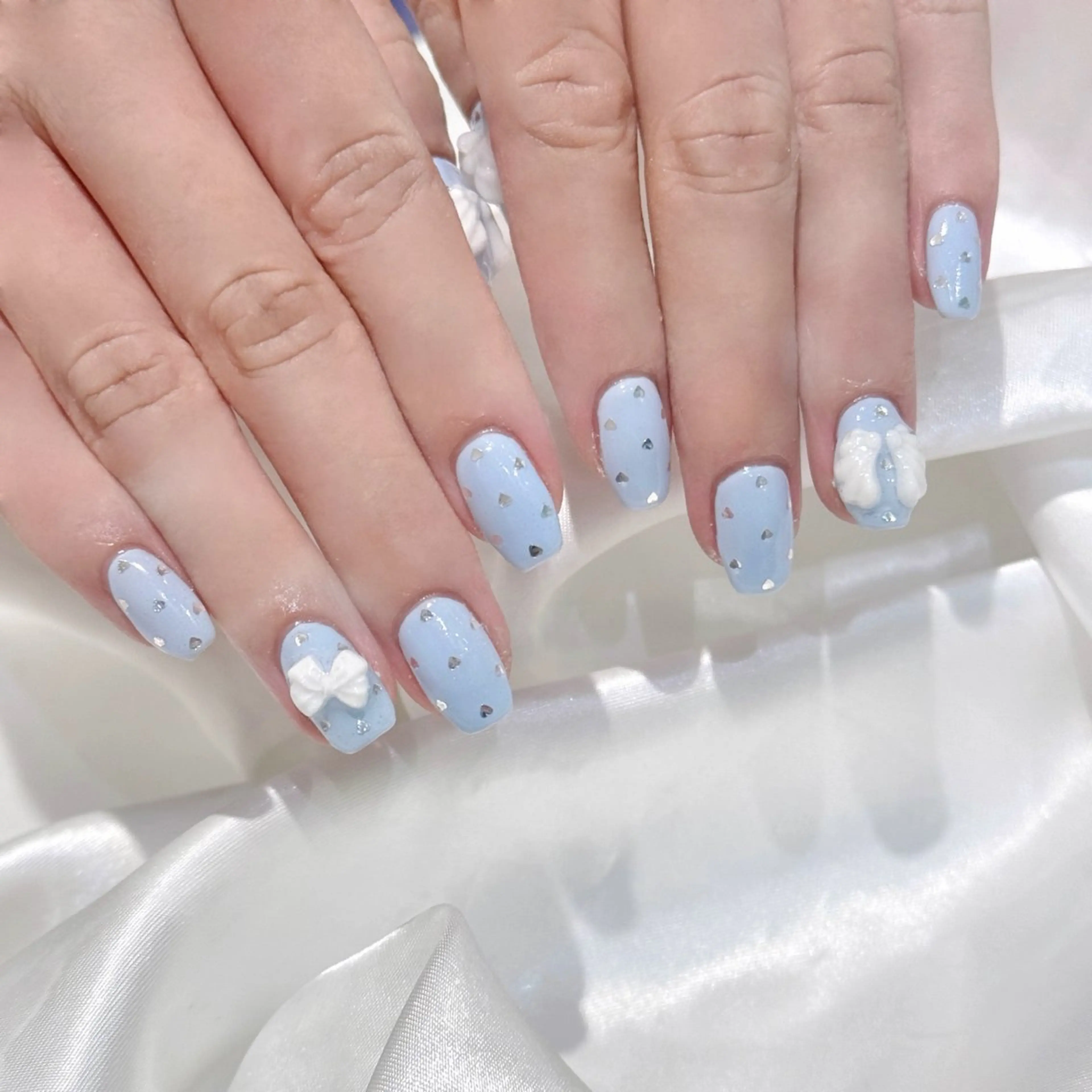 ネイル ハート ワンカラーネイル バレンタイン ハンドネイル natsuki 💫のネイルデザイン