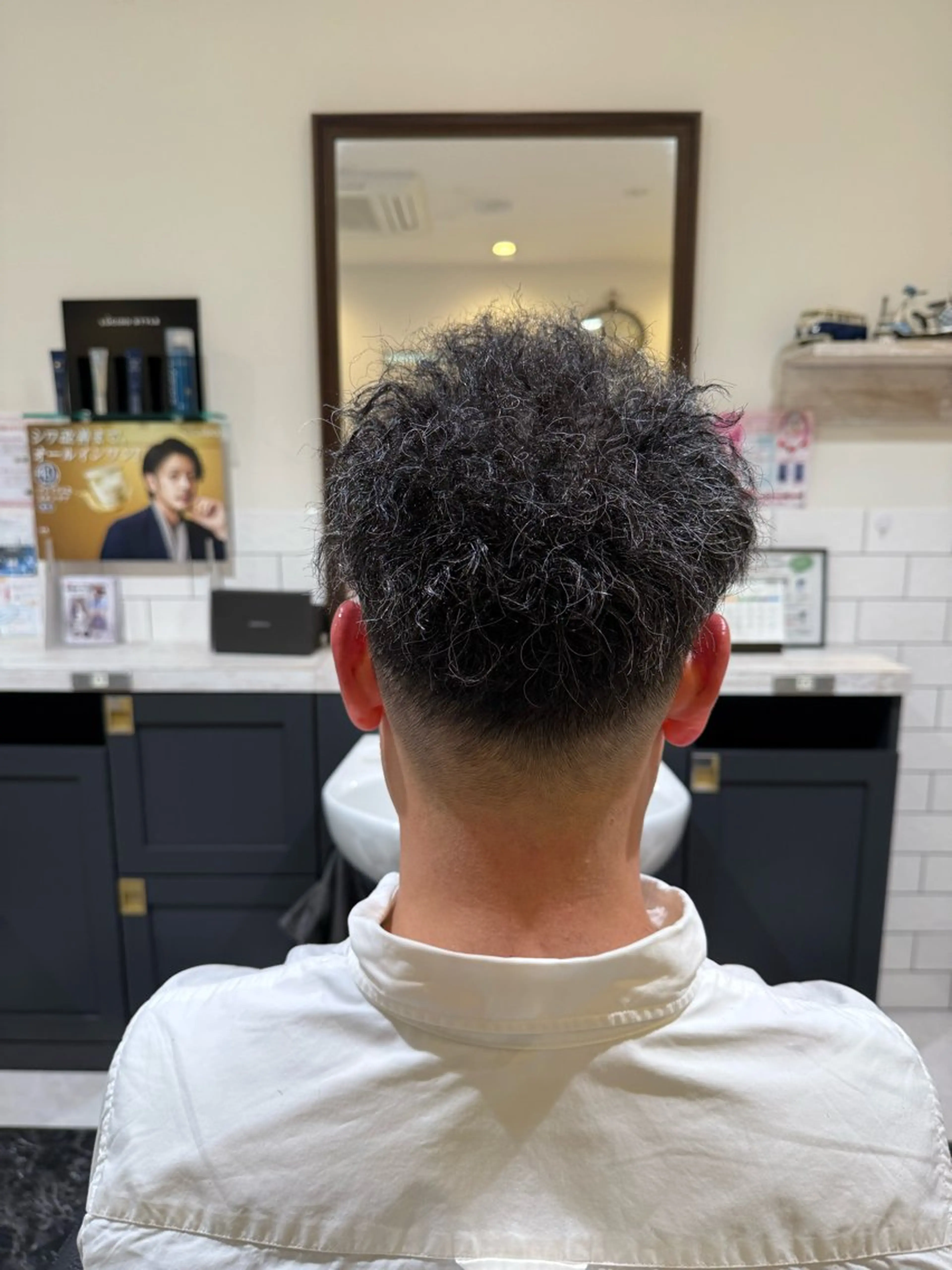 ミディアム パーマ メンズ カット パーマ 似合わせカットパーマ 長峯丈士のヘアスタイル
