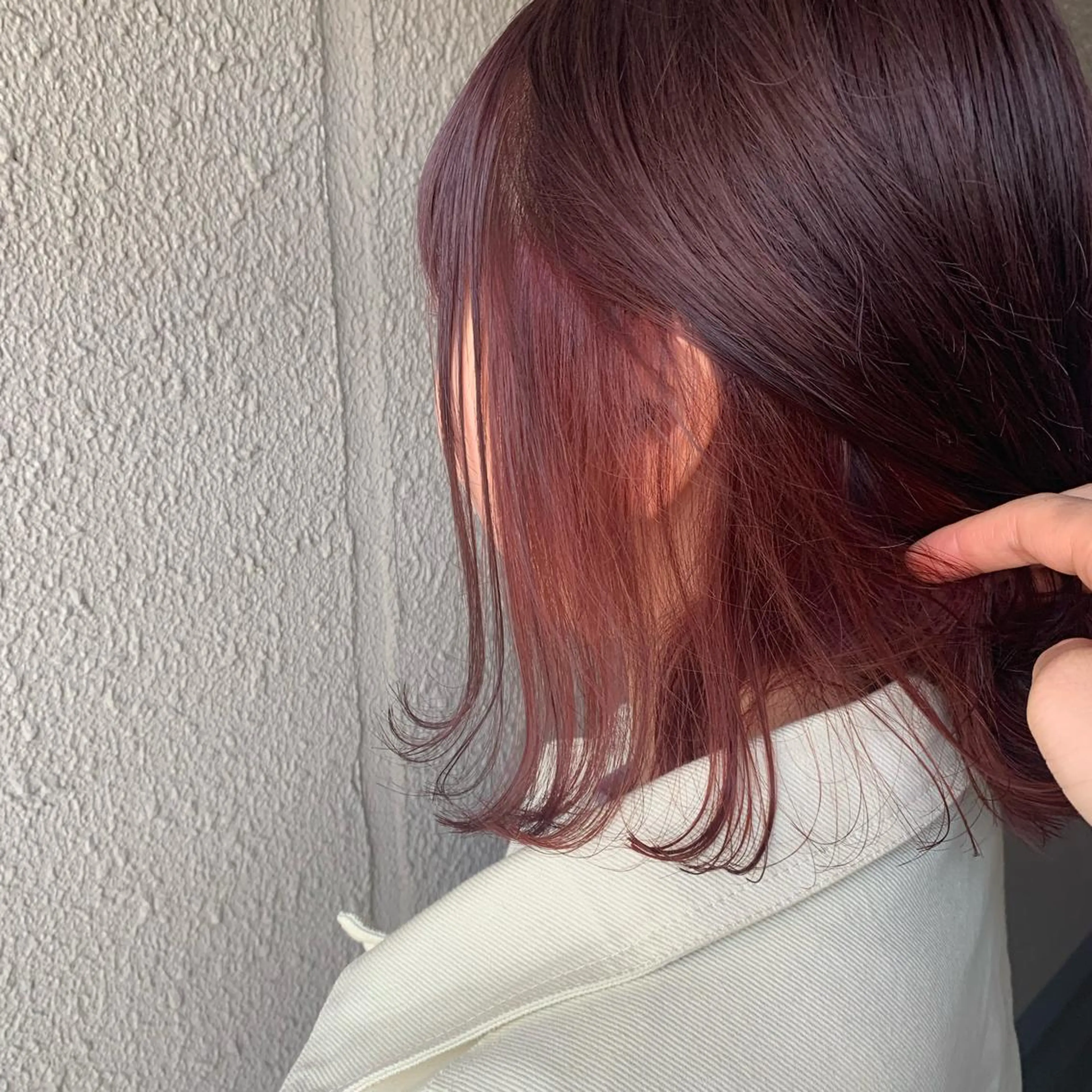 ミディアム カラー ピンクカラー バイオレットカラー カット ヘアカラー トリートメント chouette/ 根本優希のヘアスタイル