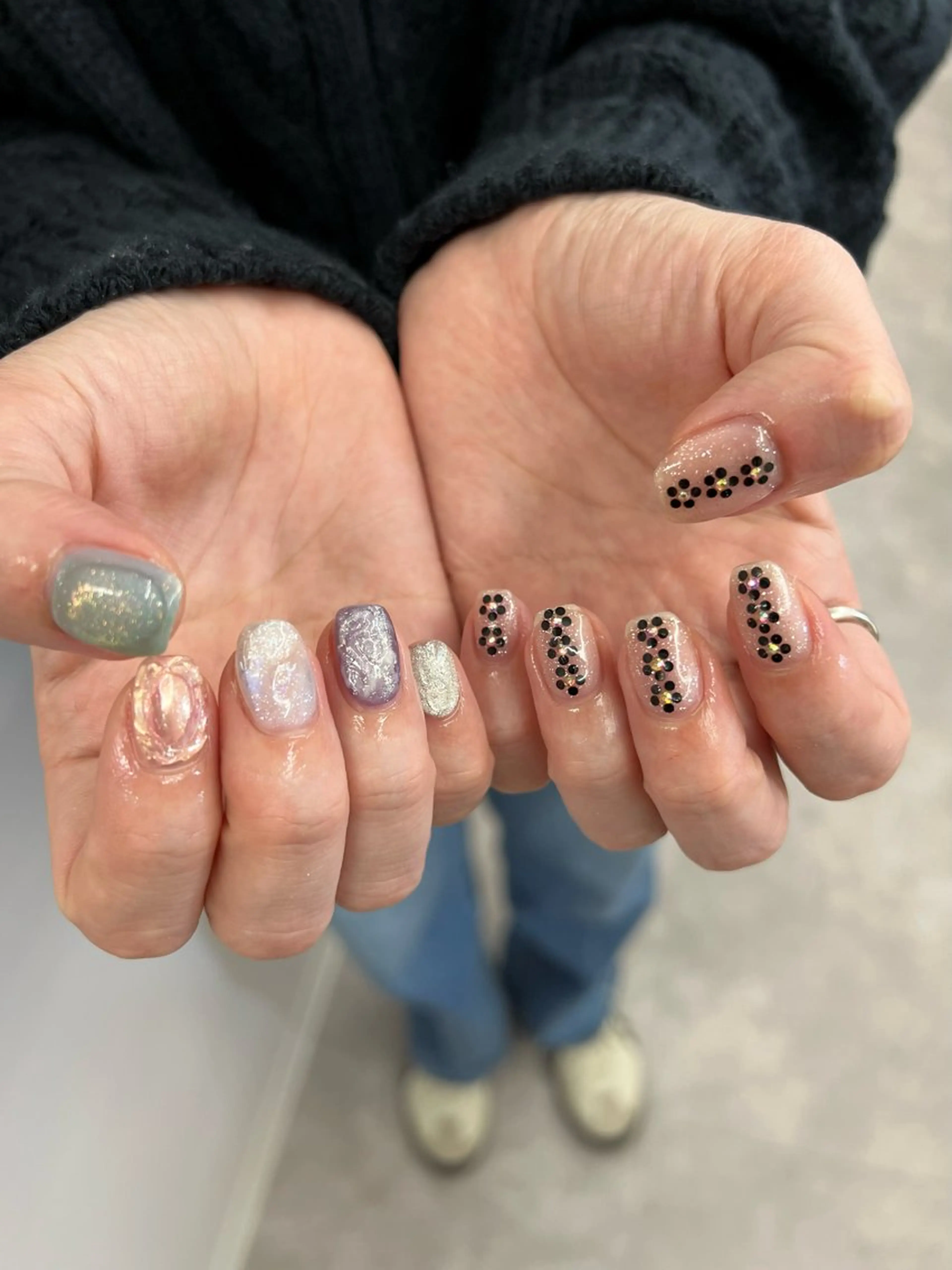 ネイル クリアネイル ジェルネイル マグネットネイル ニュアンスネイル パラジェル ハンドネイル ハンドケア Bana_ Nailのネイルデザイン