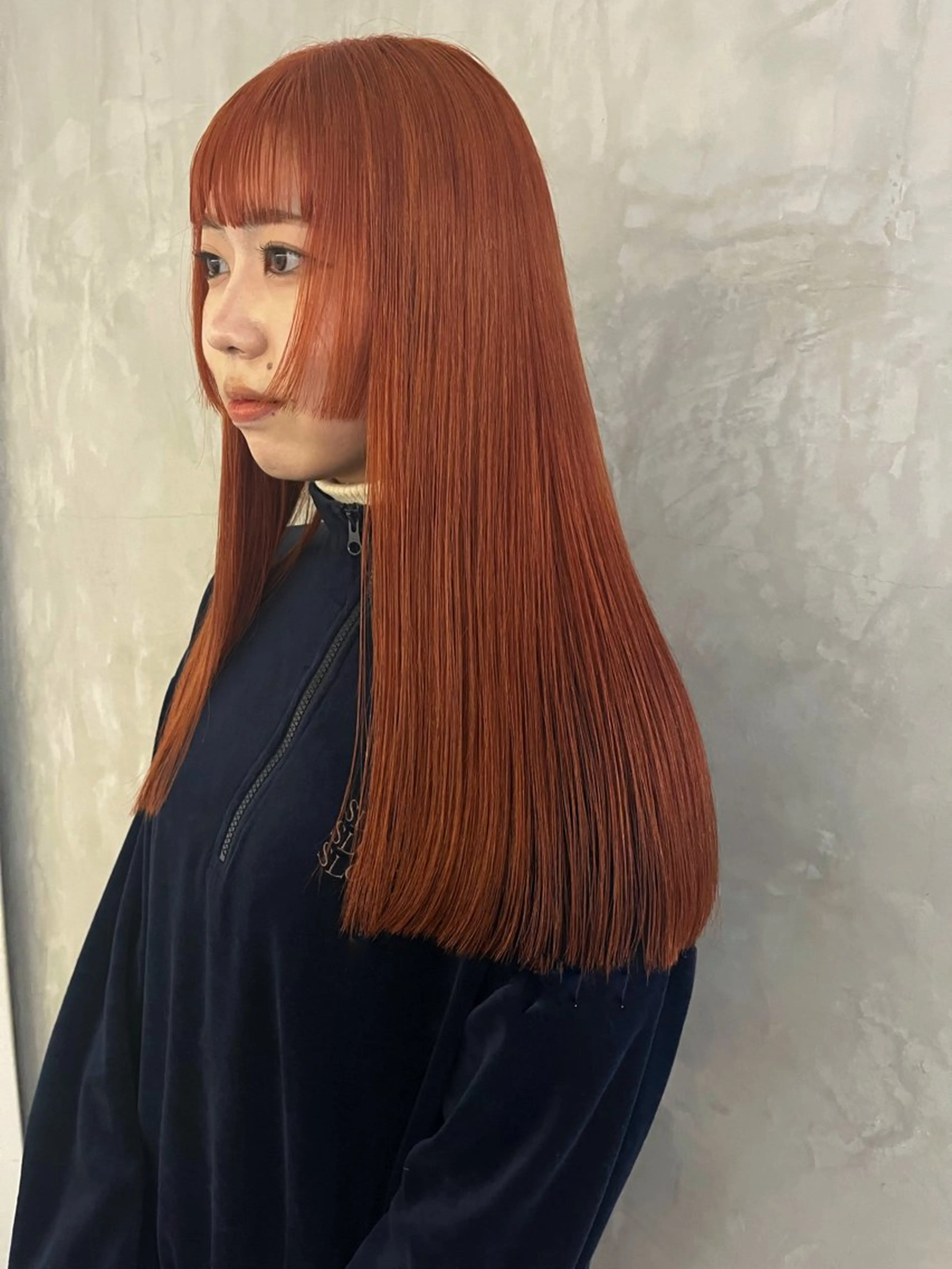 ロング カラー ブリーチ ケアブリーチ ダブルカラー オレンジ 姫カット 金井京介/パーマ /レイヤー/ボブのヘアスタイル