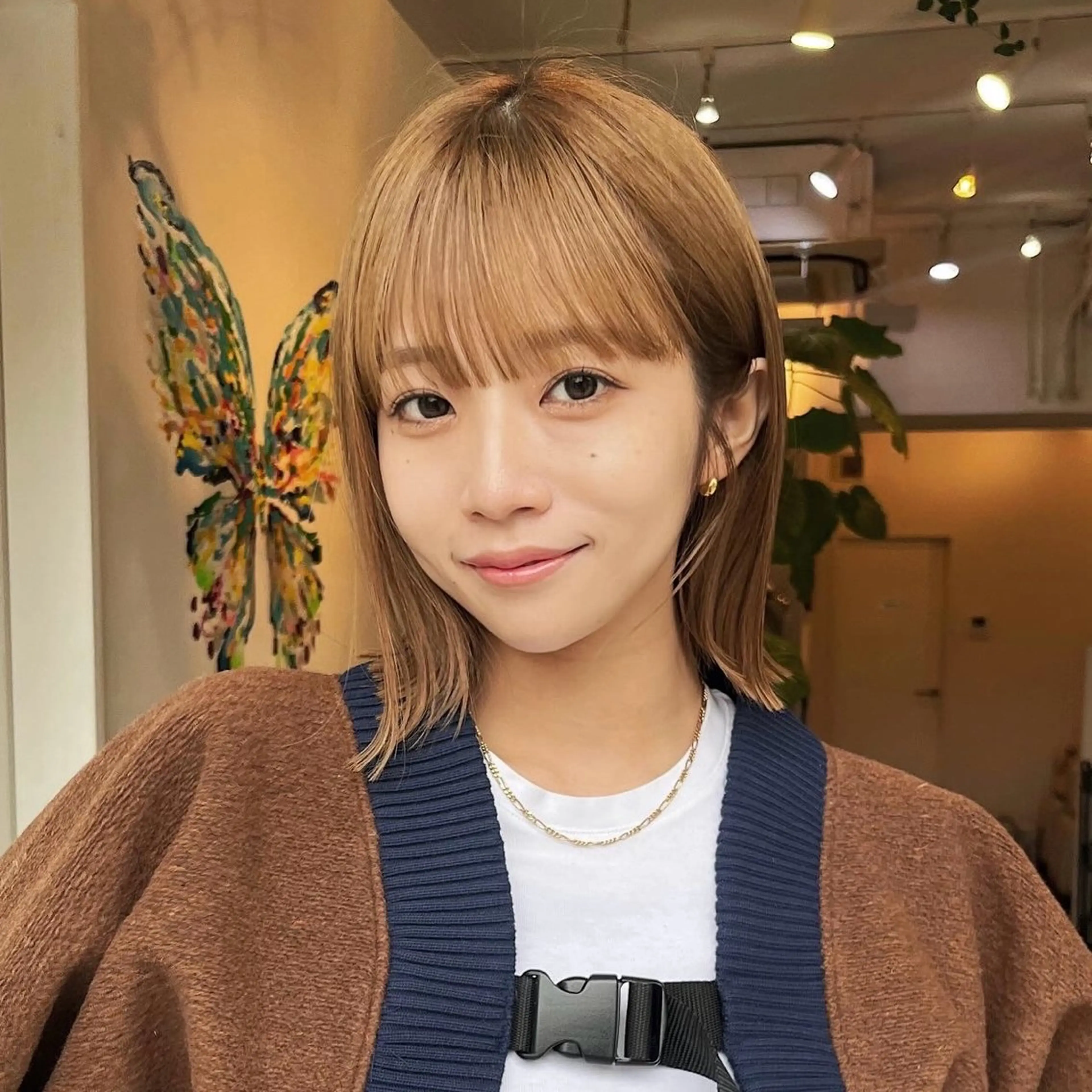 ミディアム ヘアアレンジ 切りっぱなしボブ ボブ 外ハネヘア GREENmiddle所属・【メンズ大歓迎】 代官山 大和仁菜のヘアスタイル