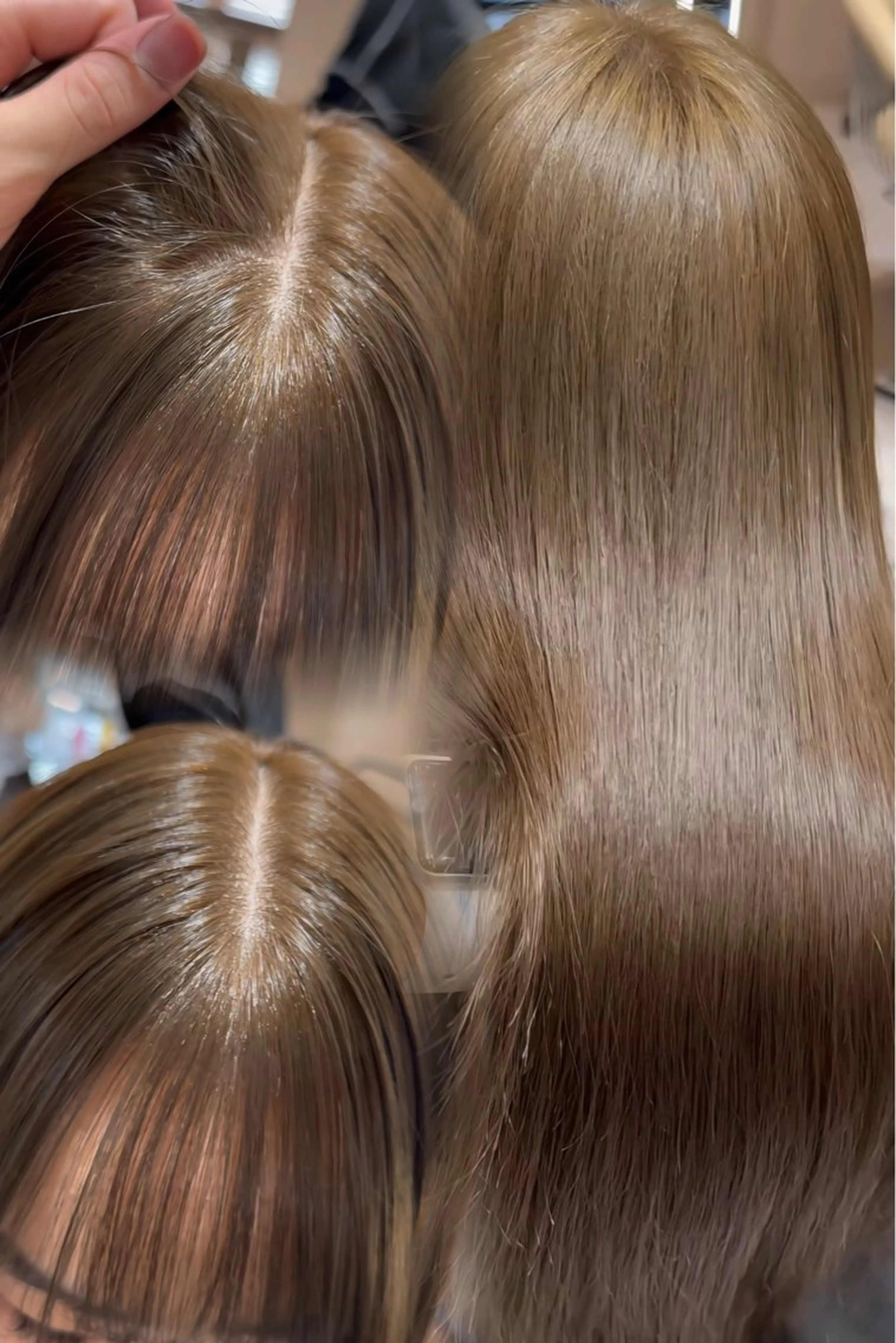 セミロング カット ヘアカラー トリートメント 韓国ヘア/ベージュ カラー/髪質改善/涼のヘアスタイル