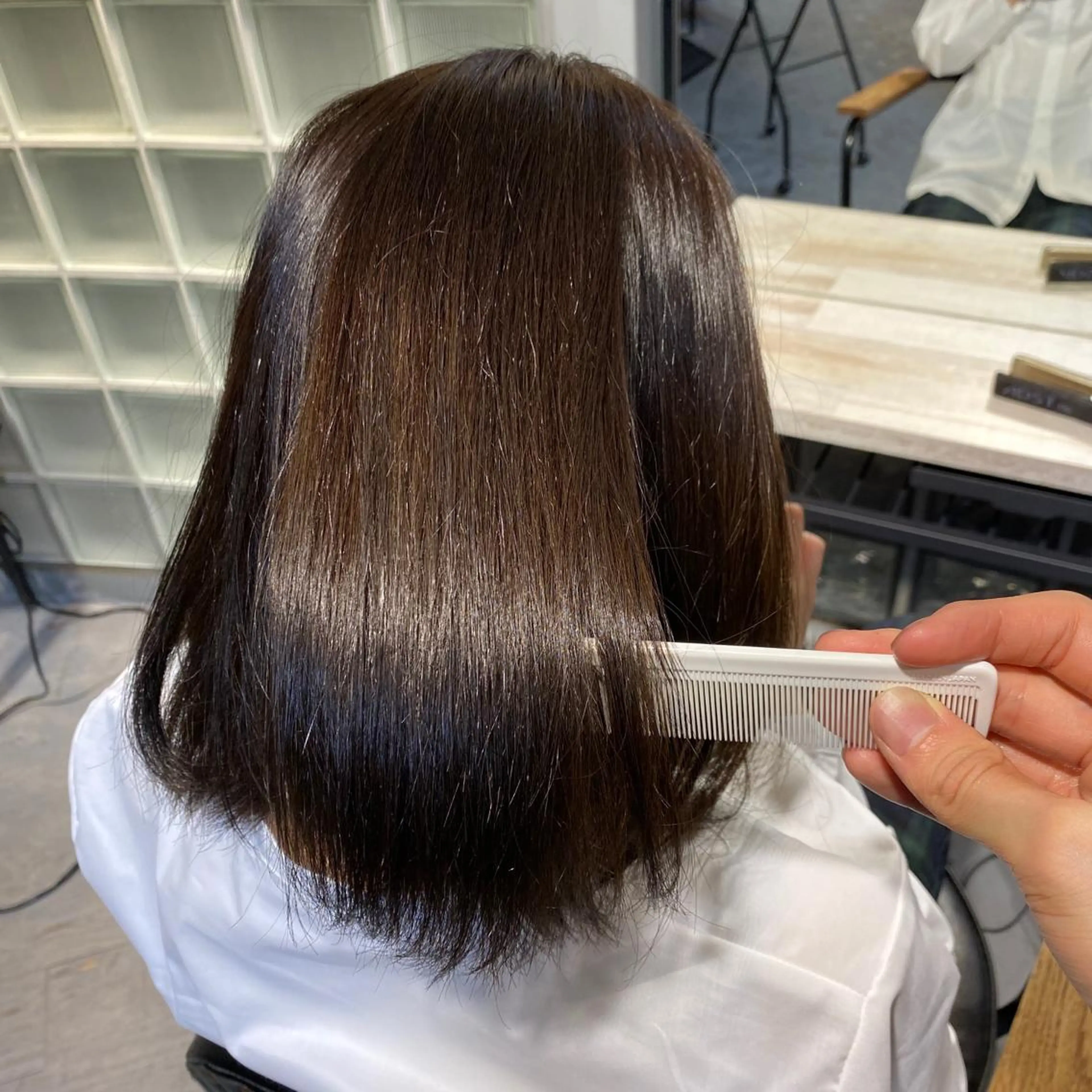 ミディアム 縮毛矯正 縮毛矯正 KON.所属・山田 蓮のヘアスタイル
