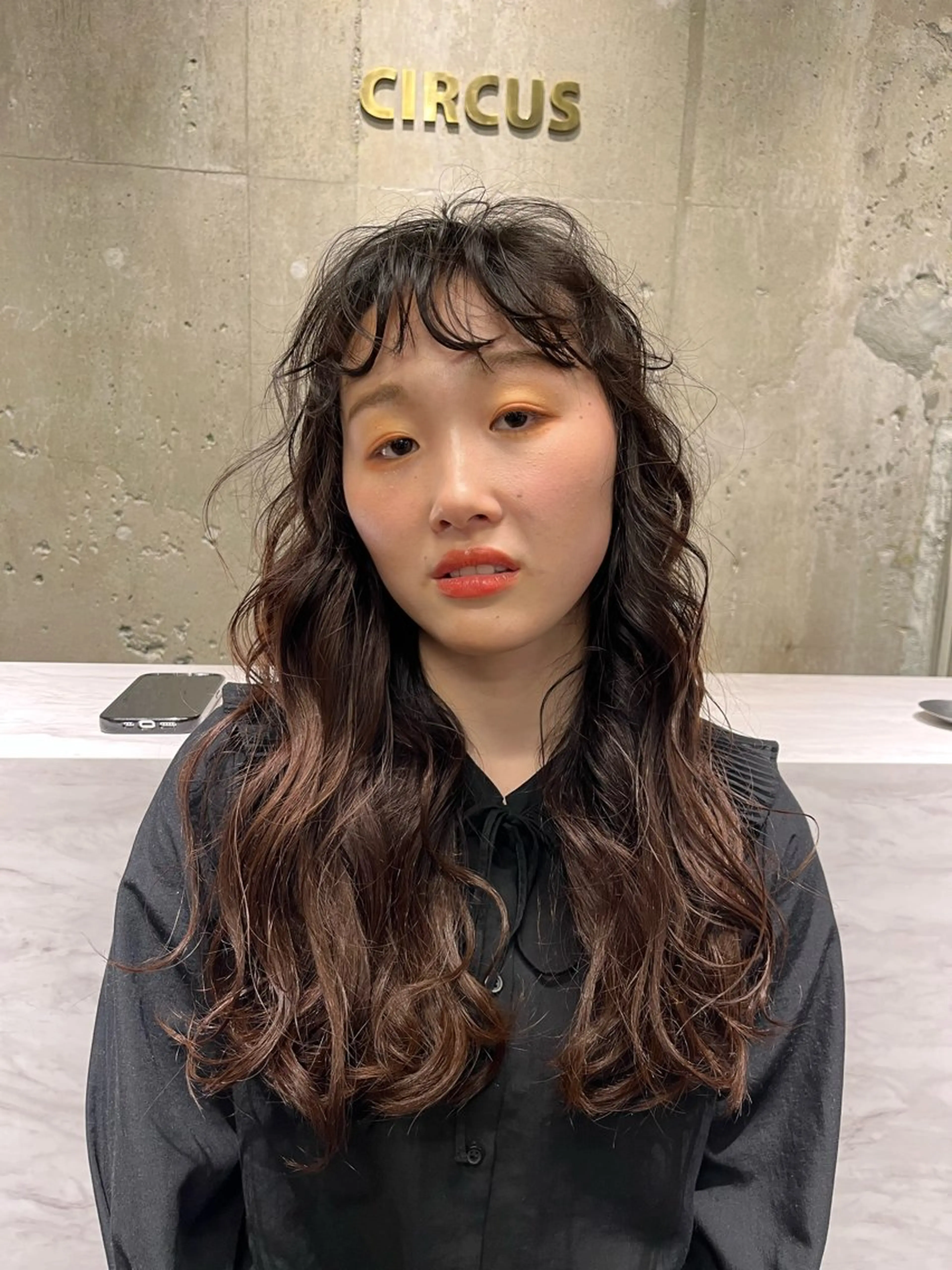 ロング パーマ ヘアアレンジ フクシマ ココのヘアスタイル