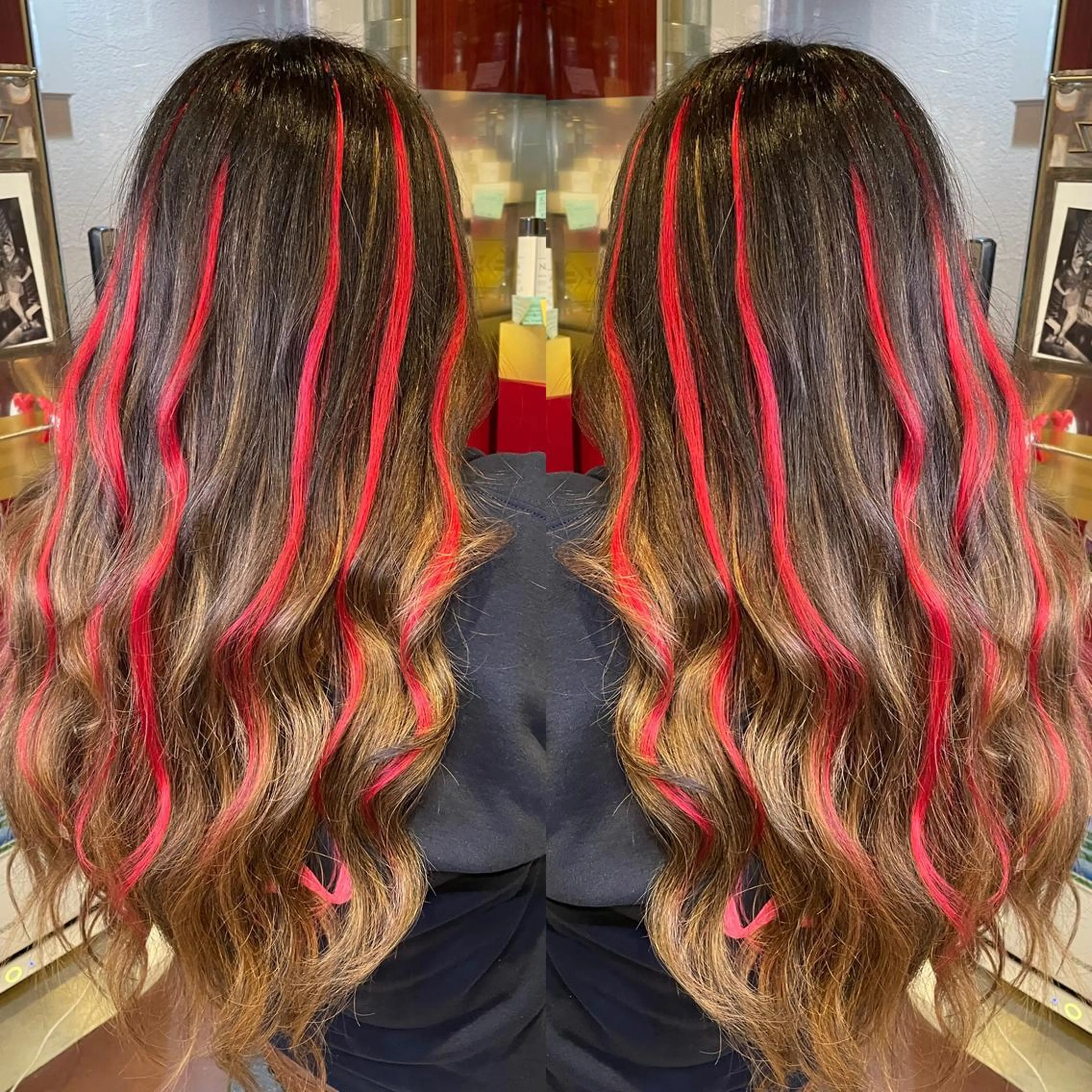 セミロング 編み込みエクステ エクステ 👑派手髪/カット 👑ANRYのヘアスタイル