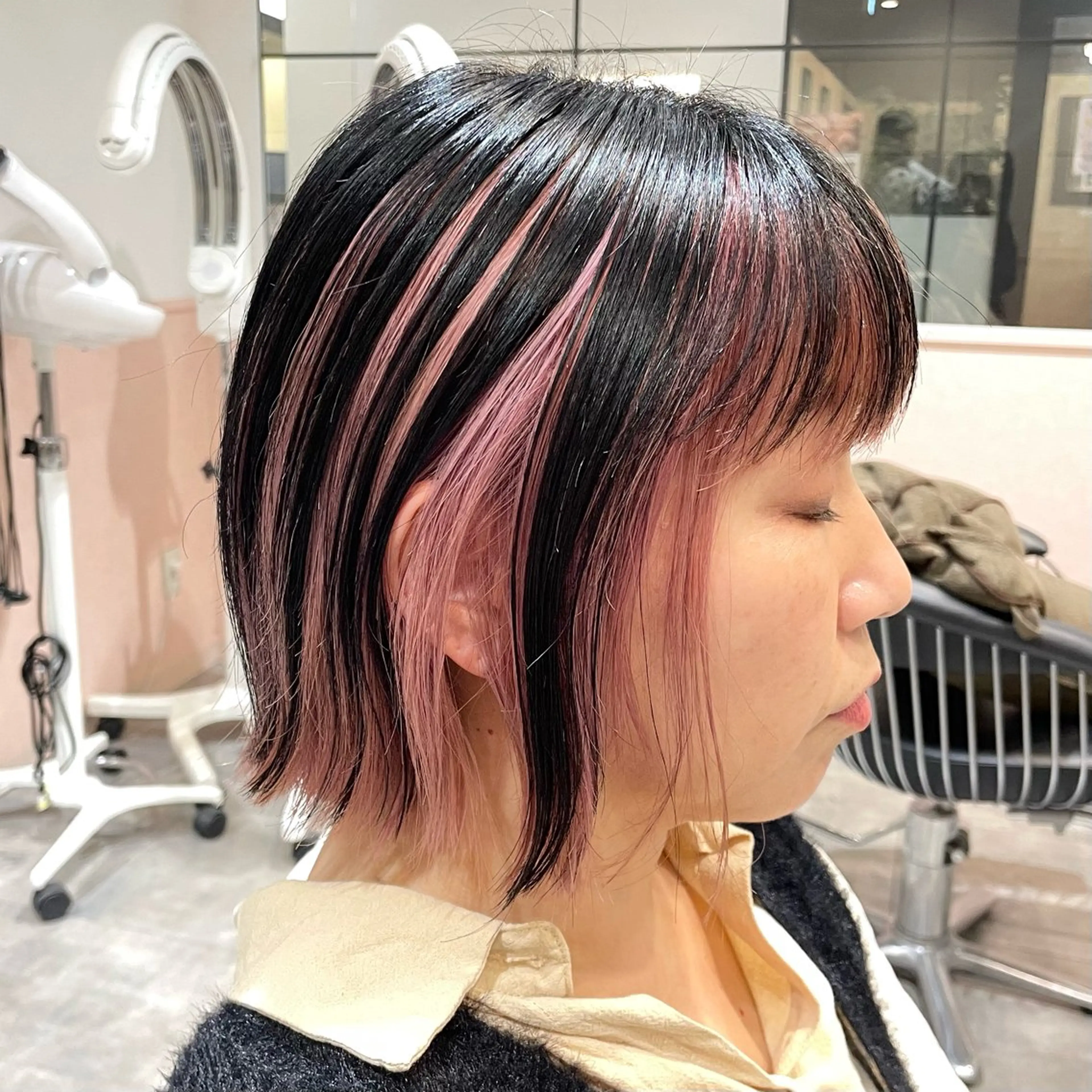 ミディアム カラー ヘアアレンジ🪽🎀 艶カラー/天王寺のヘアスタイル