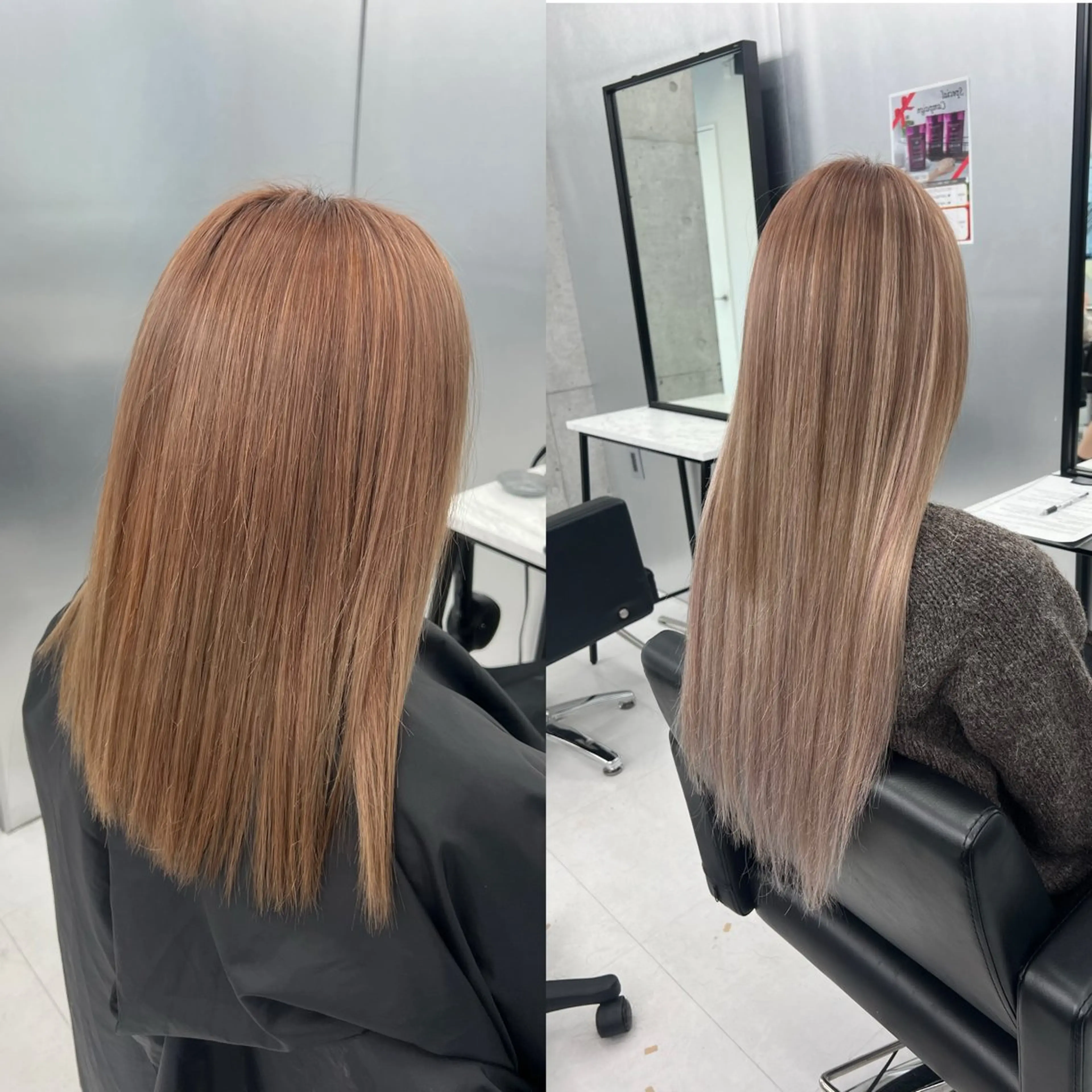 ロング カラー ヘアアレンジ 👑高評価多数エク ステ×ハイトーン唯澄のヘアスタイル
