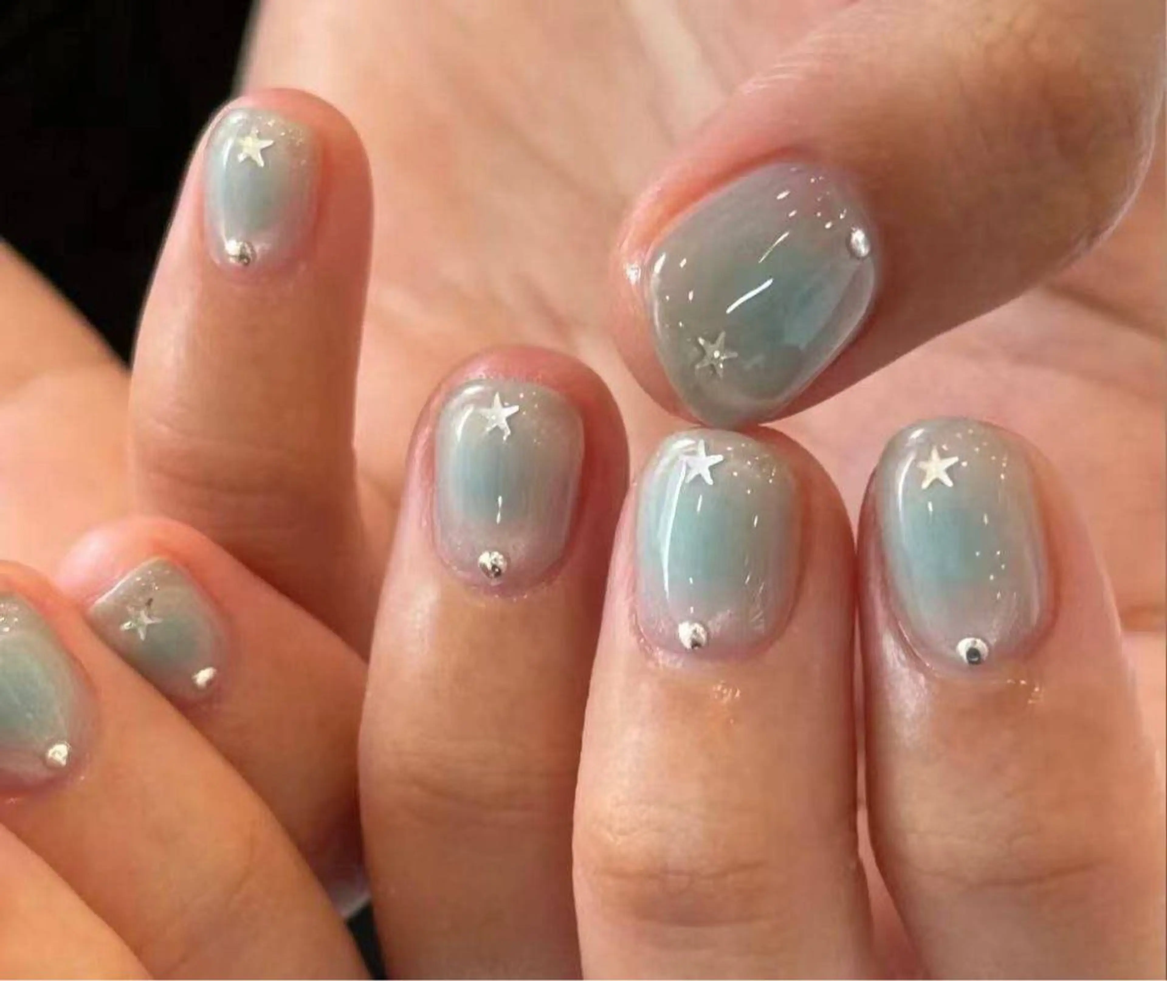 ネイル フラワーネイル フレンチネイル ジェルネイル ガラスフレンチ ハート ハンドネイル 相沢 さやかのネイルデザイン