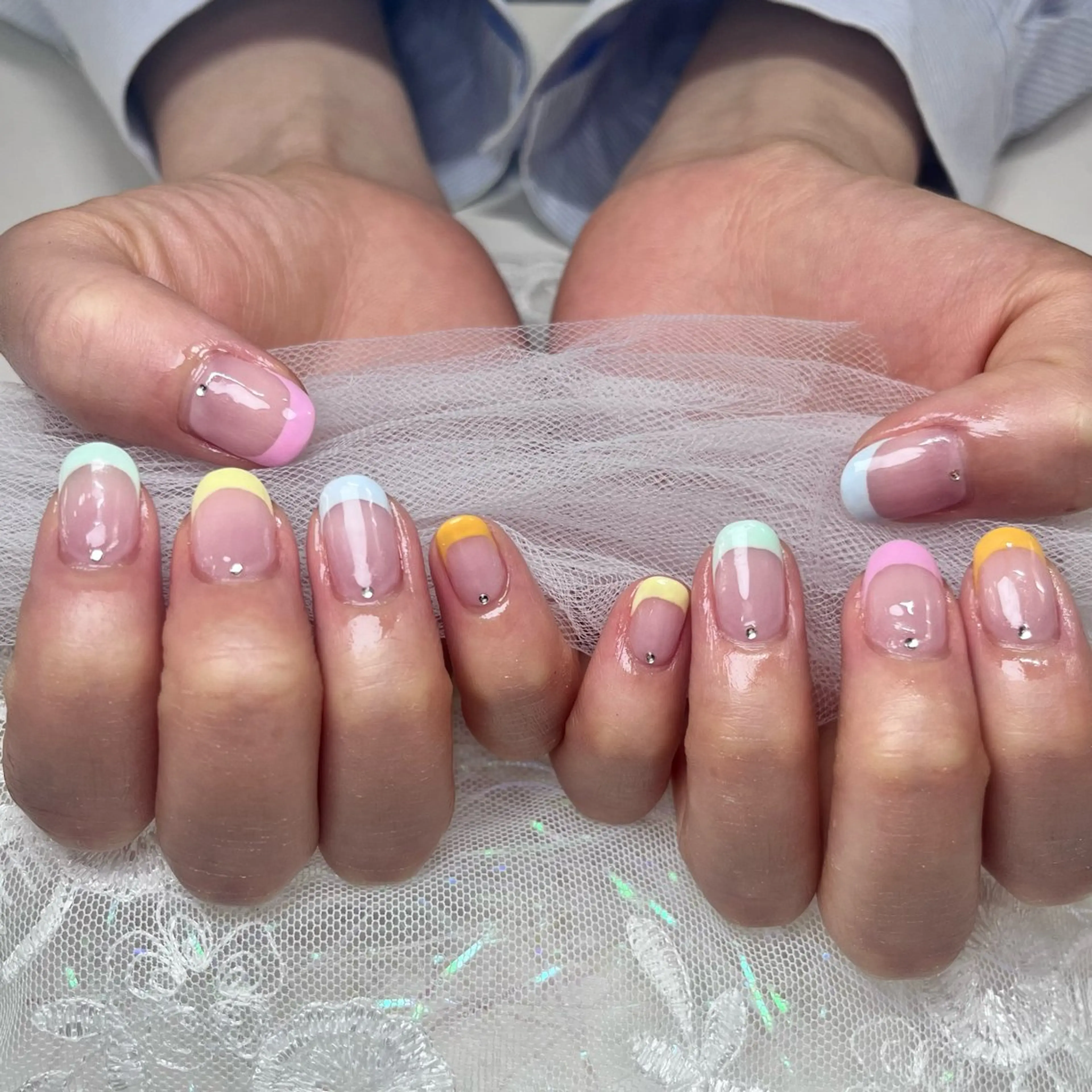 ネイル フレンチネイル オフィスネイル シンプルネイル 夏ネイル ハンドネイル plume nail ☆韓国ネイルのネイルデザイン