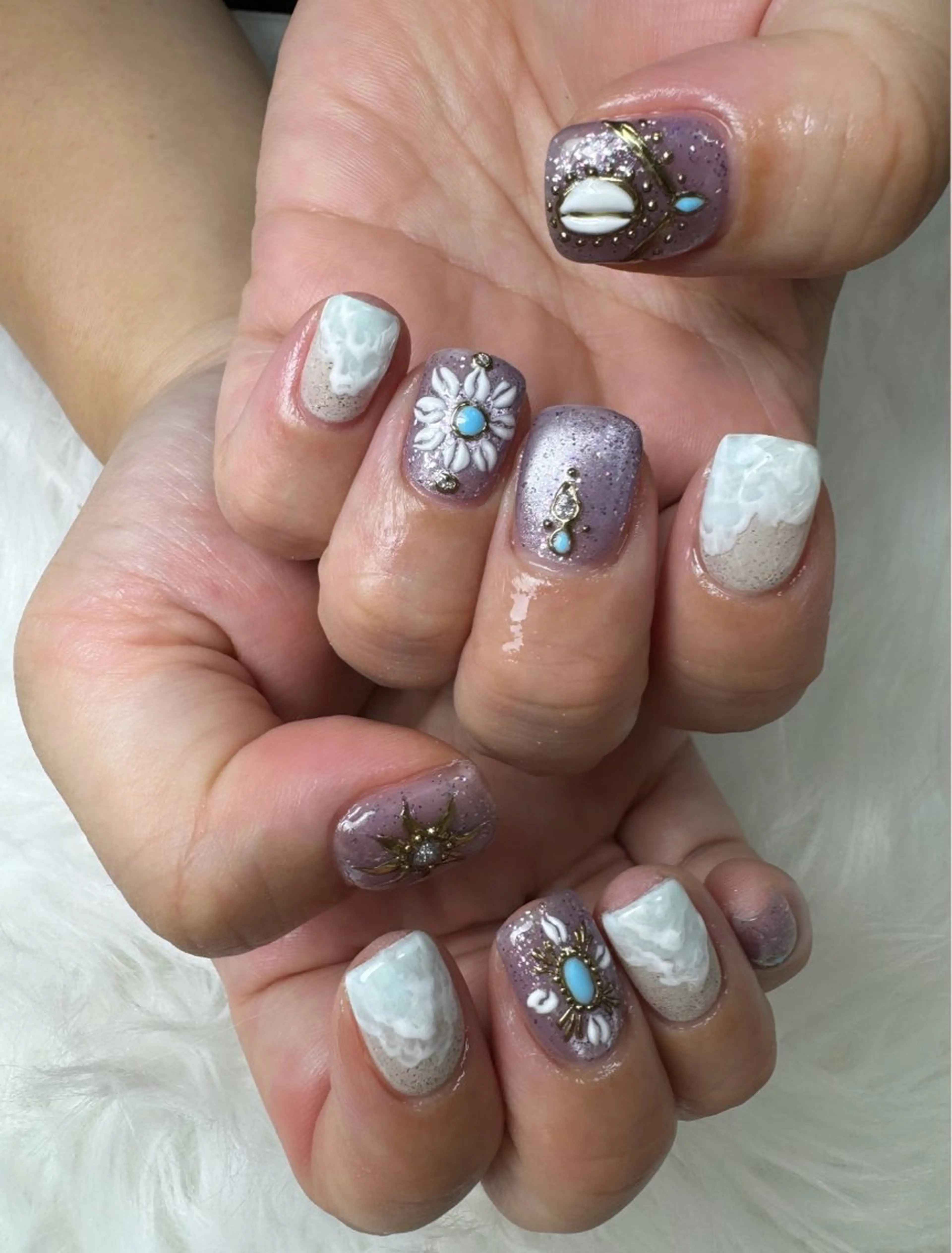 ネイル ジェルネイル 持ち込み パラジェル ハンドネイル flowers nailのネイルデザイン