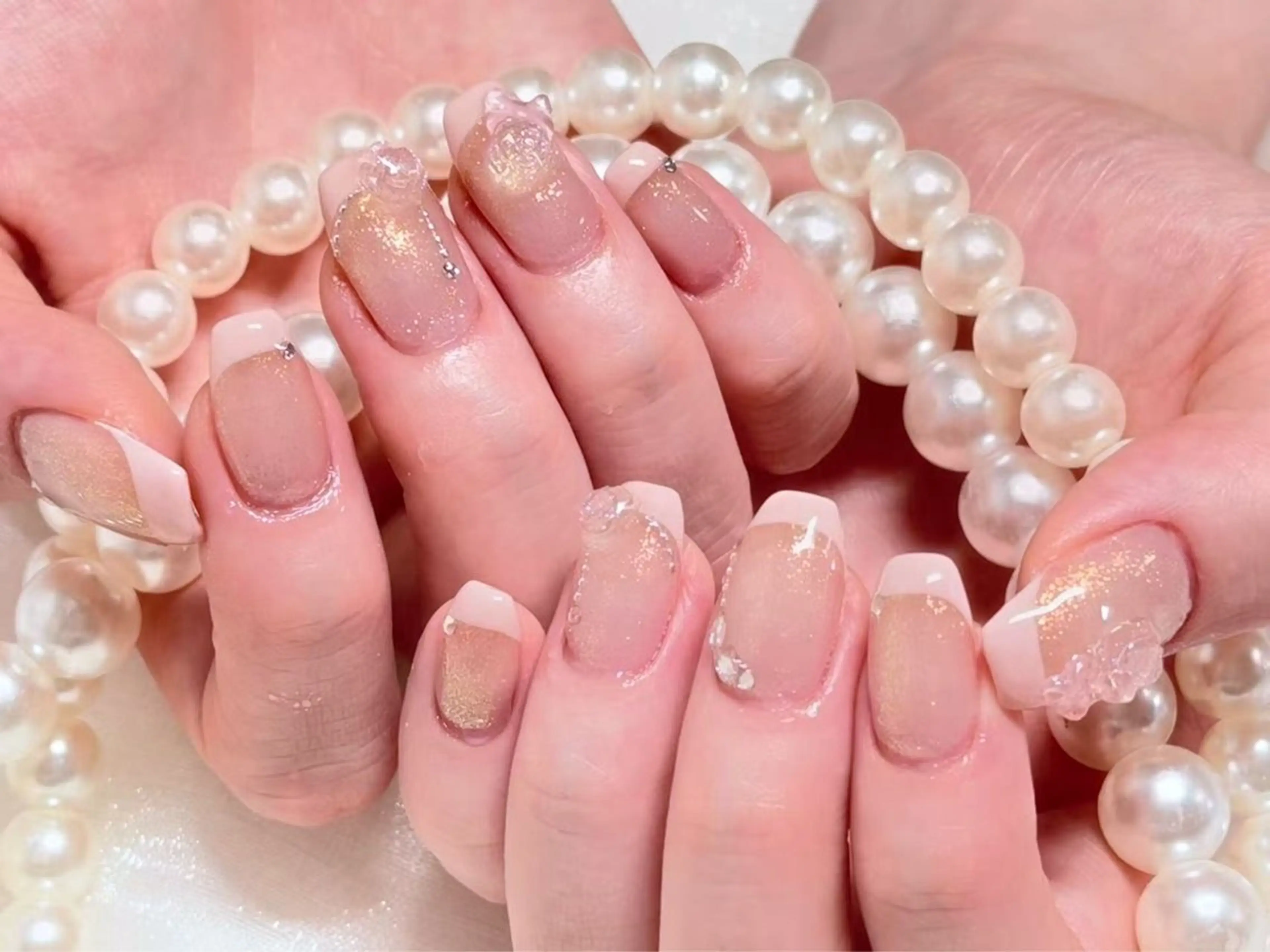 ネイル クリアネイル 成人式 フラッシュネイル フットネイル フレンチネイル 💫KASUMI 💅のネイルデザイン