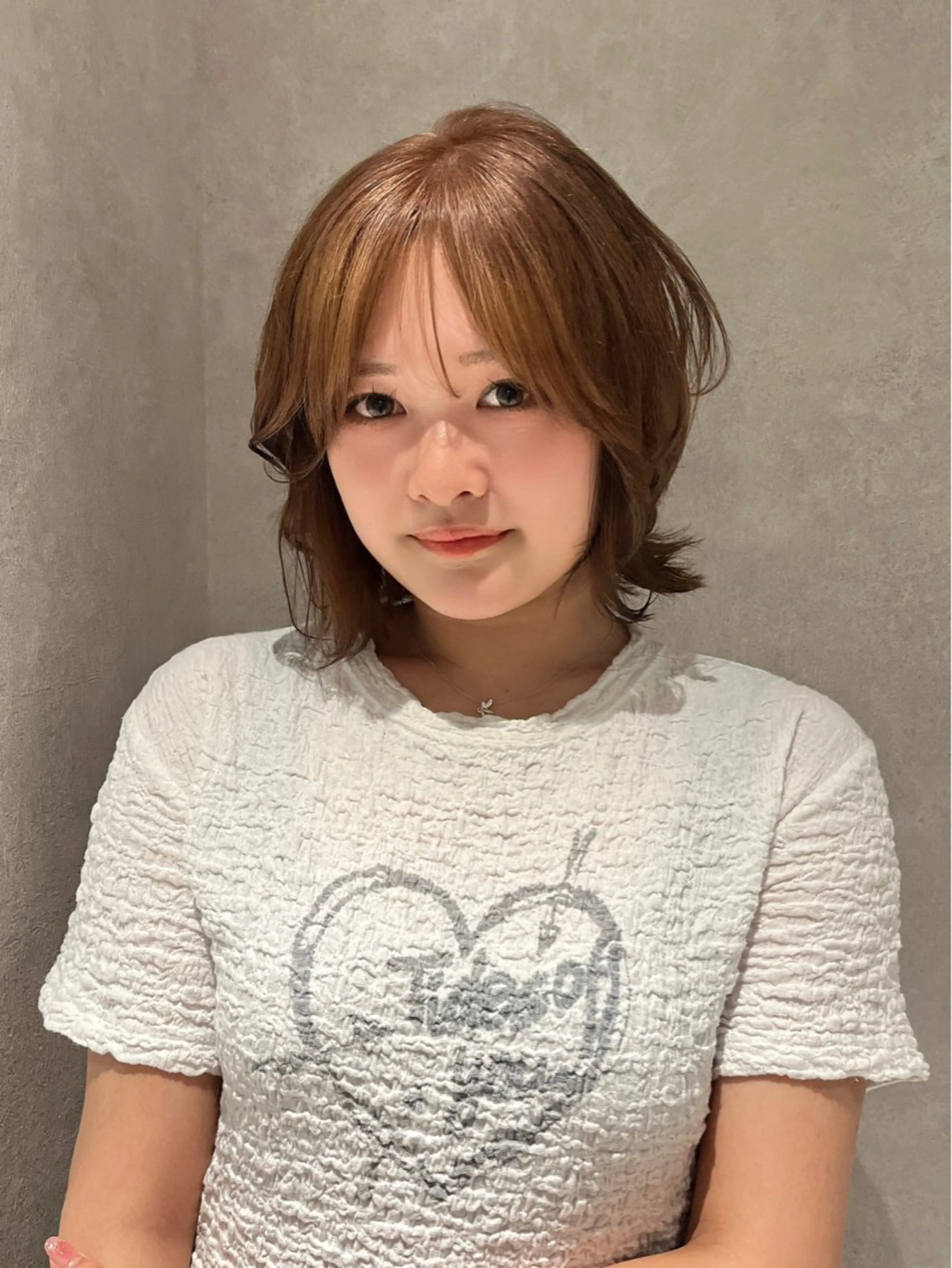 ミディアム カラー ヘアカラー りほな🍑ハイライト /栄/デザインカラーのヘアスタイル