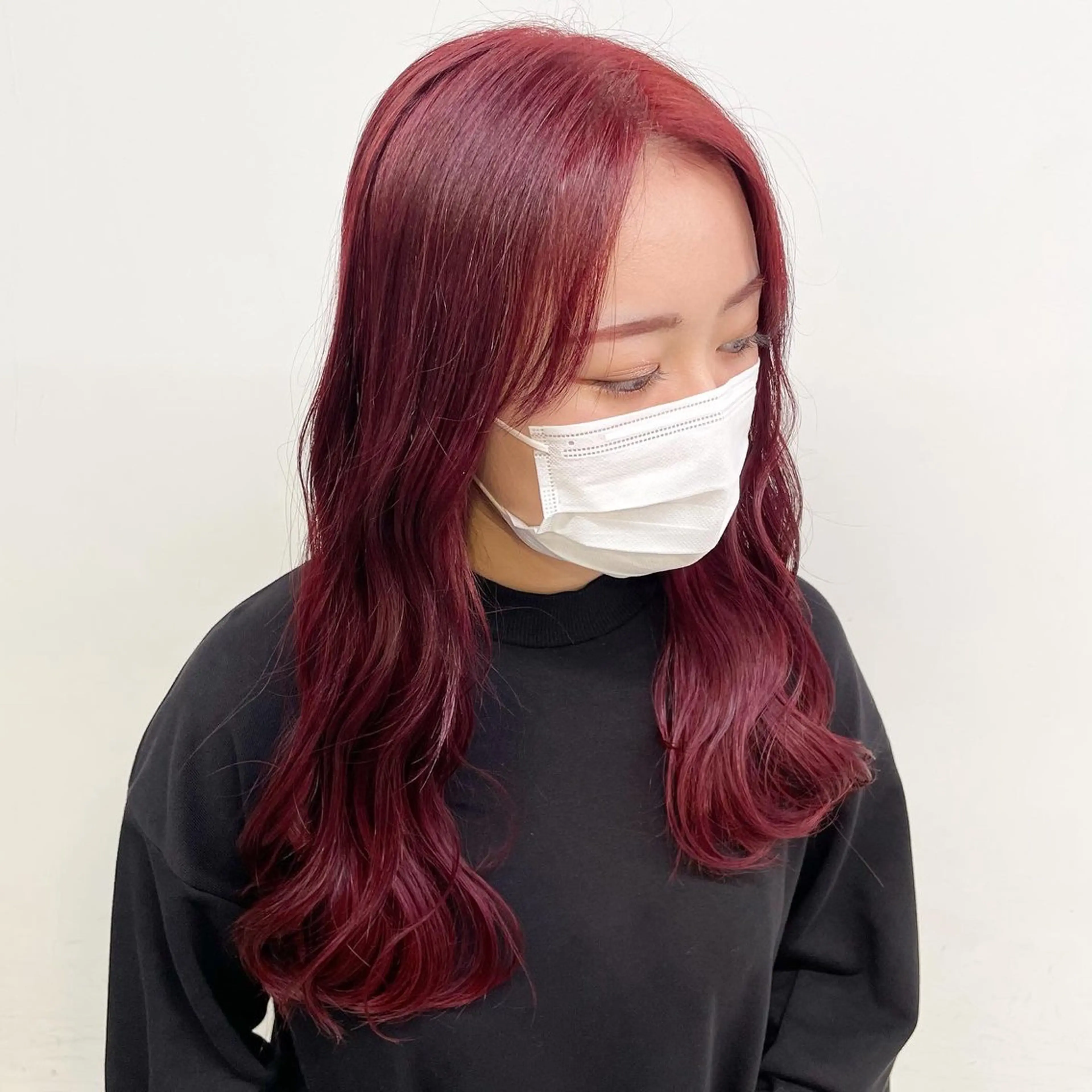 セミロング カラー カット ヘアカラー 🍒ワイン系 ウルフカット🍒拓未のヘアスタイル