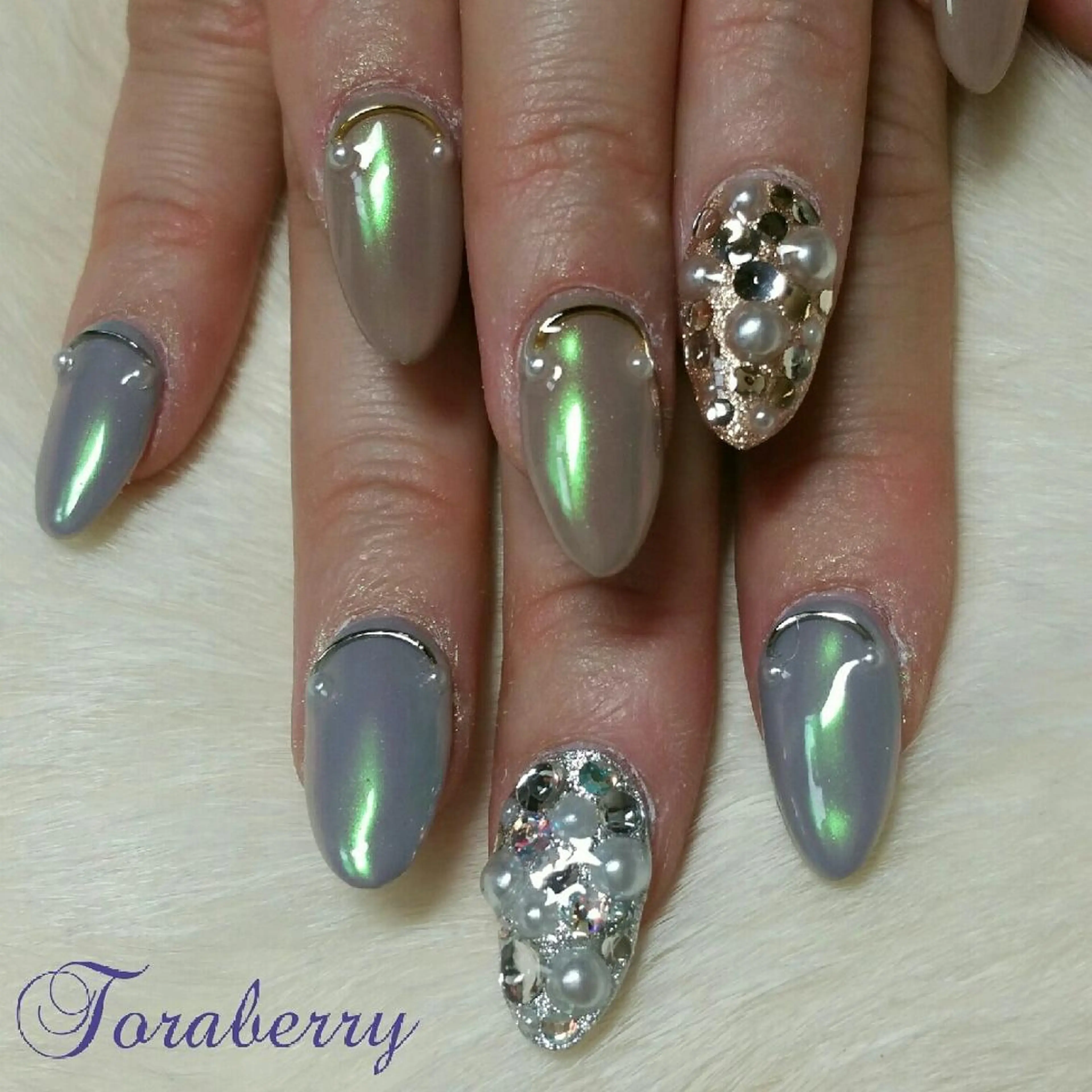 ネイル ミラーネイル 持ち込み ネイリスト なつみのネイルデザイン