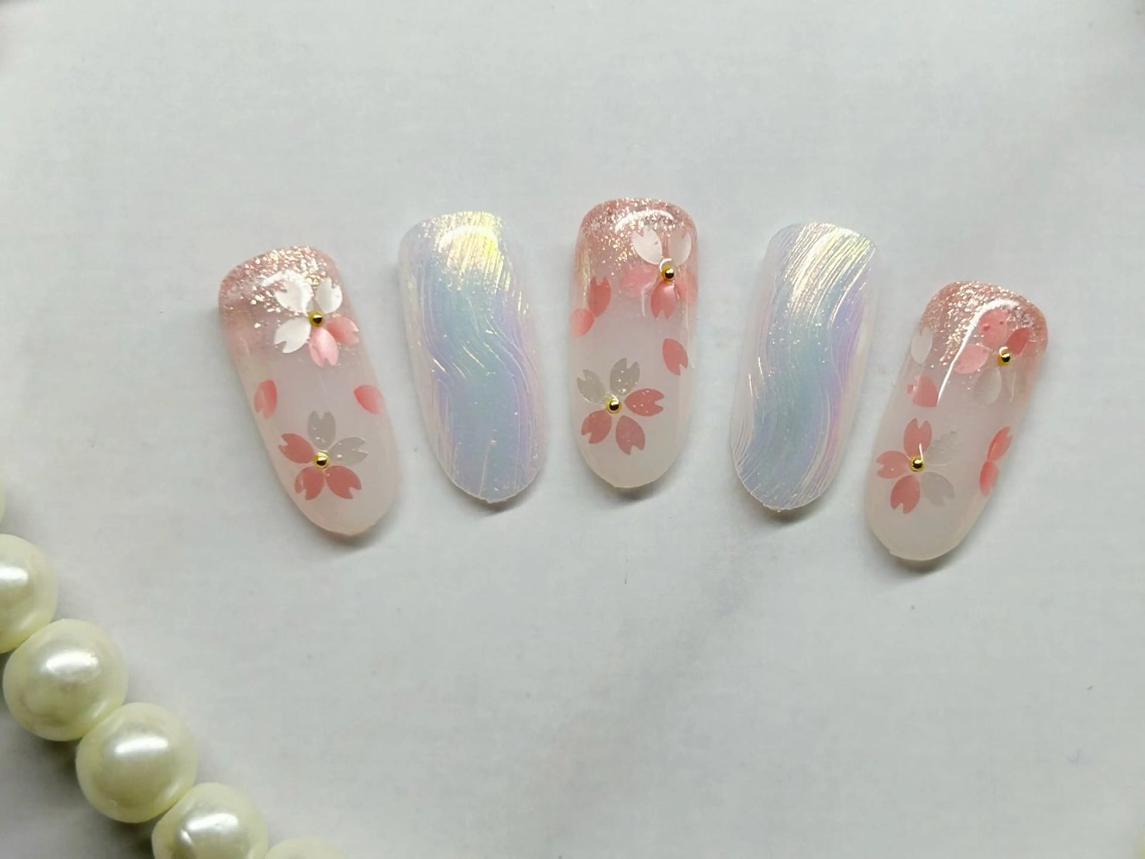 ネイル アートネイル 成人式 入学式 長さ出し フットネイル ハンドネイル Lino Nailのネイルデザイン