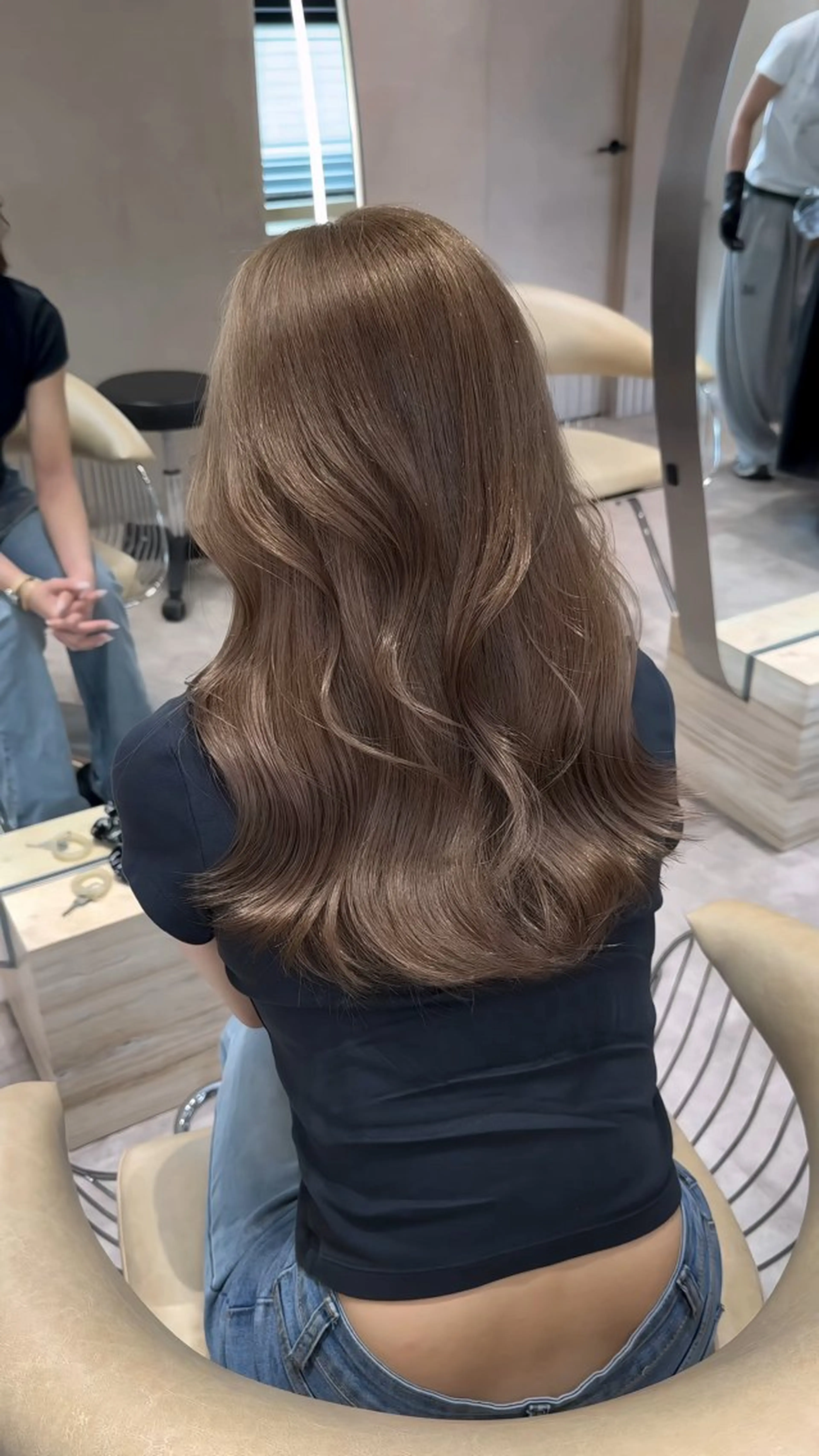 セミロング カット ヘアカラー トリートメント 1HAVANA所属・韓国ヘア/ベージュ カラー/髪質改善/涼のヘアスタイル
